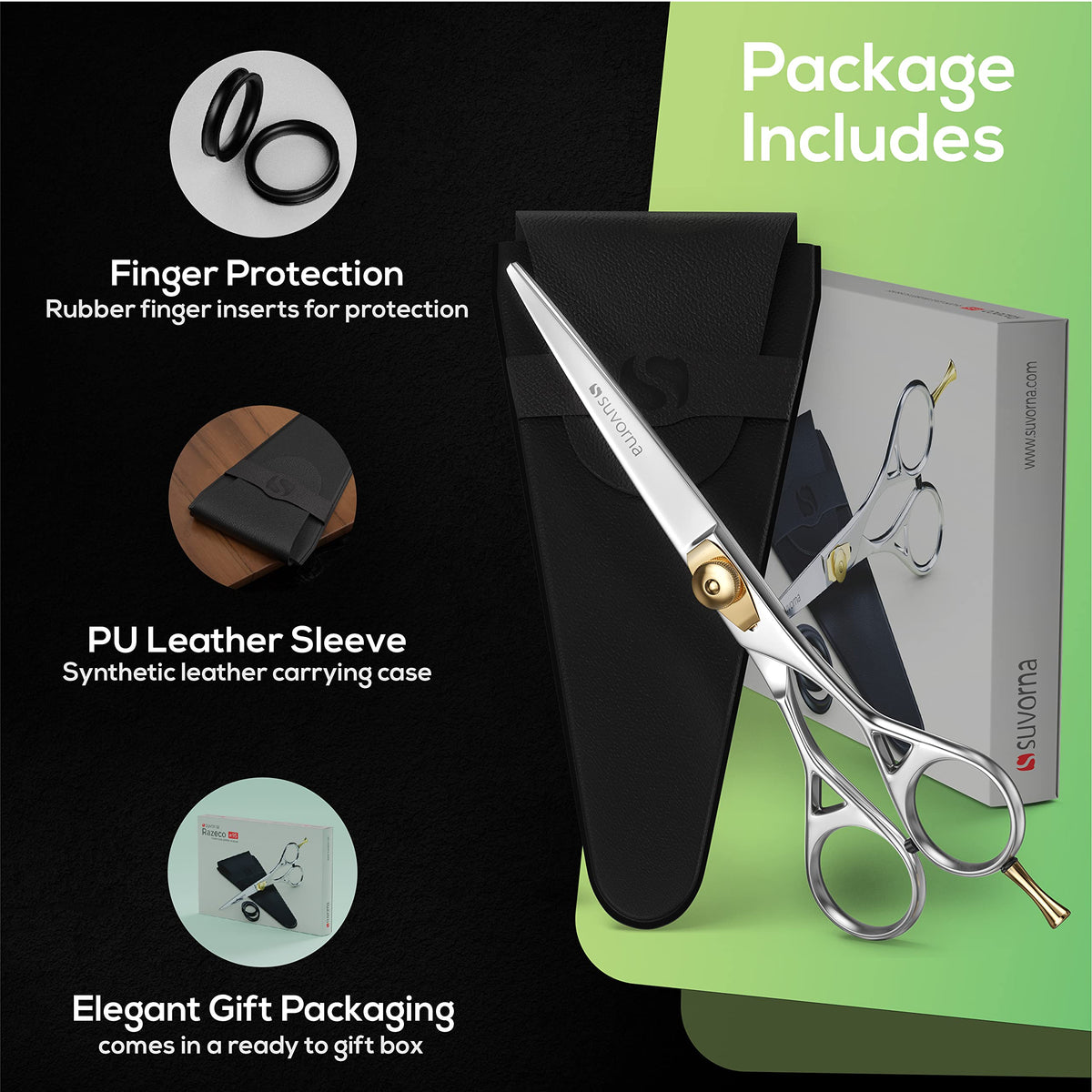 Suvorna Tijeras de corte de pelo de 6 pulgadas, tijeras de peluquería profesionales, tijeras de peluquería profesionales para mujeres