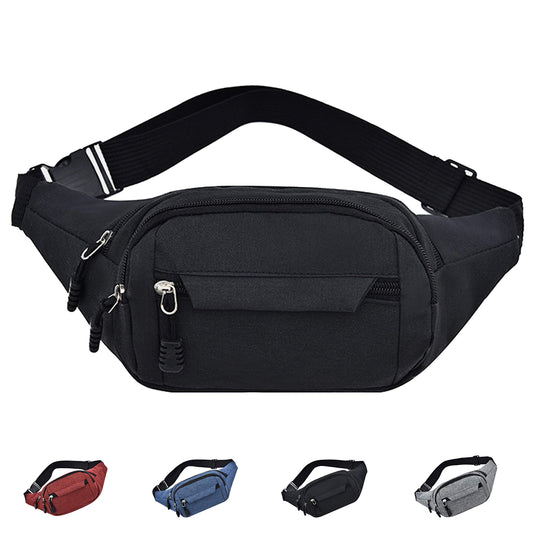 Canotagio Cangurera Deportiva de Viaje con Tela Impermeable de Amplia Capacidad. Para Hombre y Mujer. Excelente Riñonera de Viaje Ajustable. Fanny Pack/Running Belt/Travel Pouch. (Negro)