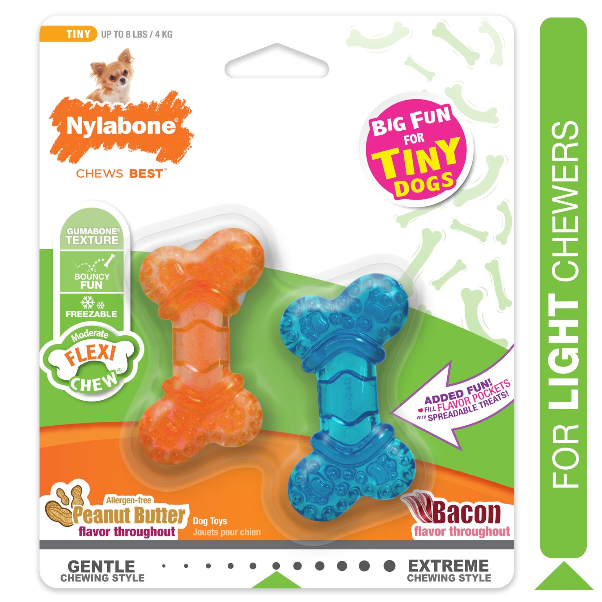 Juguete Masticable Nylabone Flexible NBXXS001P Blanco para Masticadores Moderados