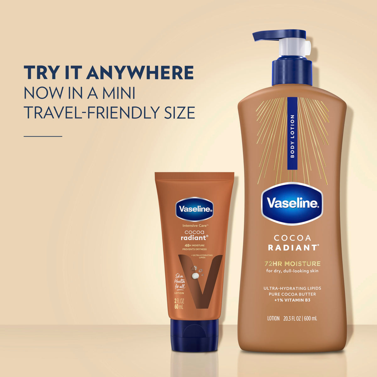 Vaseline Total Moisture cocoa Radiant Rich Feeling Lotion for Unisex Body Lotion 20.3 oz