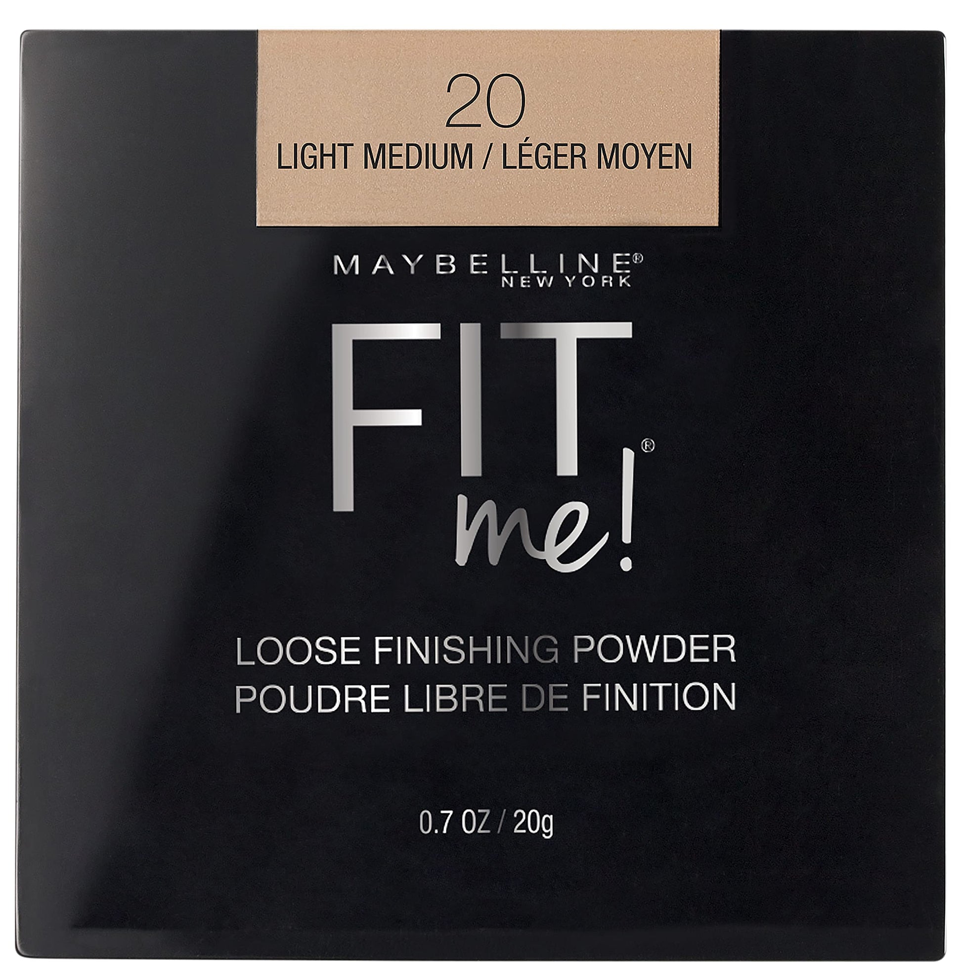 MAYBELLINE - Polvo de acabado suelto Fit Me, ligero, mediano, 0.7 oz.
