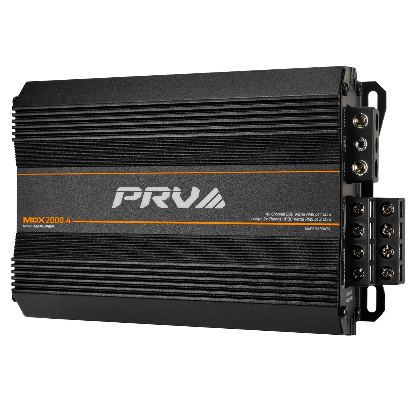 Amplificador de Audio para Coche PRV Audio MDX2000.4 4 Canales 1 Ohmio 2000 Vatios 12 Voltios para Deportes de Potencia y Motocicletas