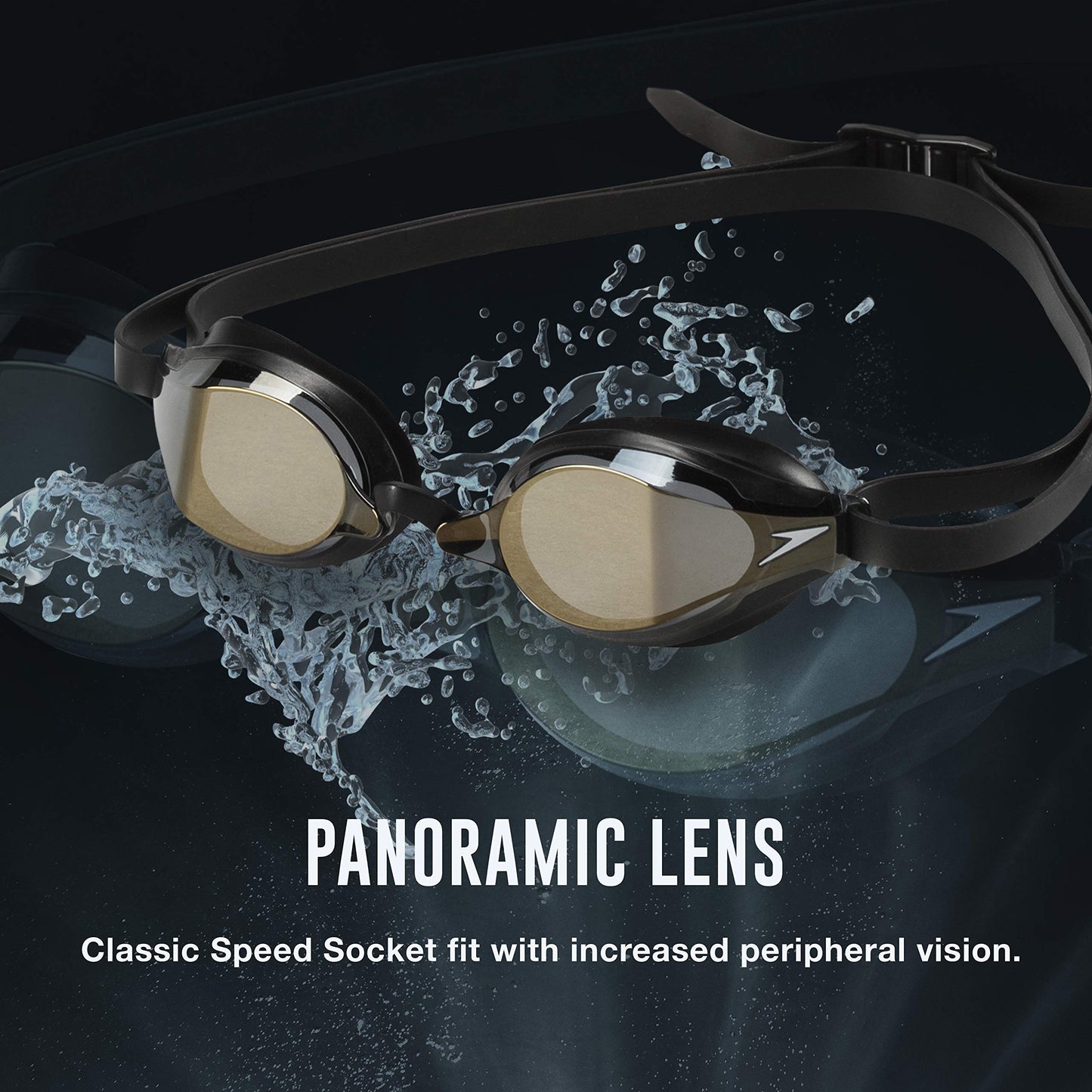 Gafas de Natación Speedo Speed Socket 2.0 Negro y Plateado con Espejo