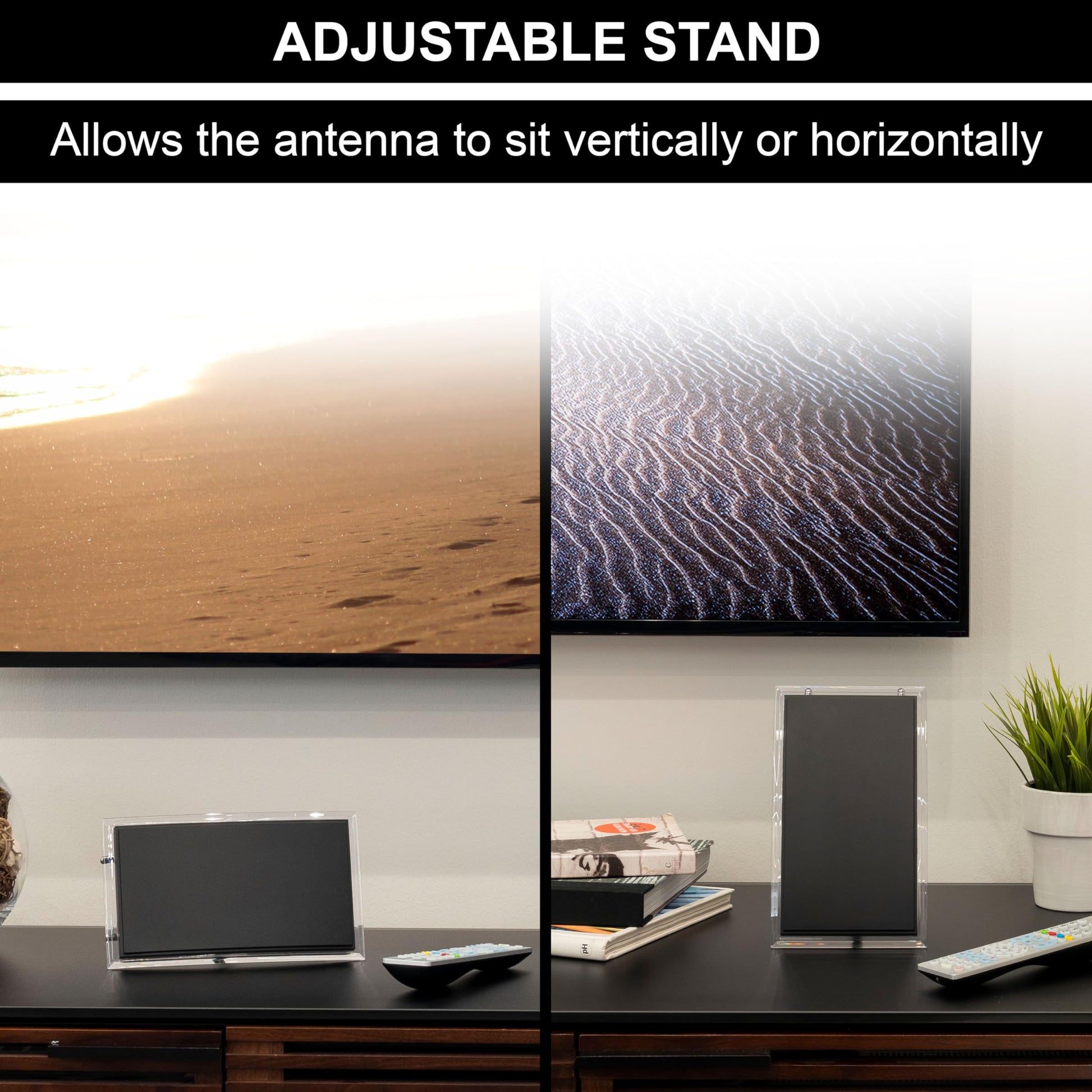 GE Crystal Antena amplificada, de Alta definición, de Largo Alcance, Compatible con 4K 1080P HDVHF UHF, Soporte J Incluido para ático o Exterior, Resistente a la Intemperie 48732-RF1