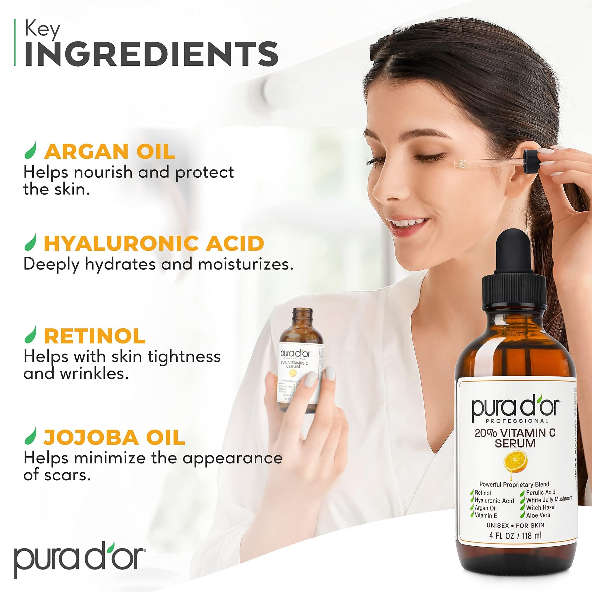 Pura D'or Vitamin C Serum, 4 Ounce