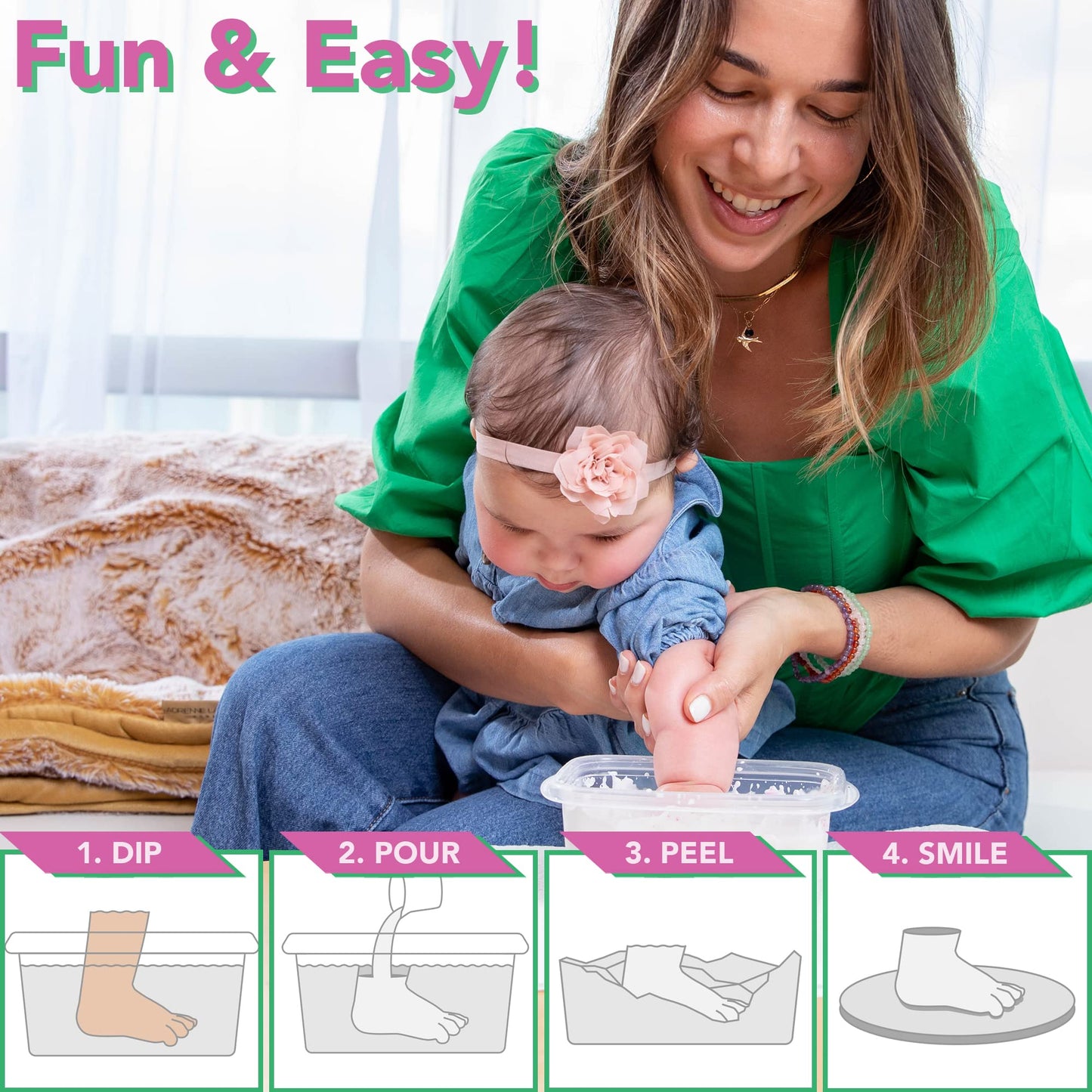 (Clear Sealant - Matte) - Luna Bean Infant Plaster Statue Casting Keepsake Kit - Cast Baby Hand & Foot (Clear Sealant - Matte)