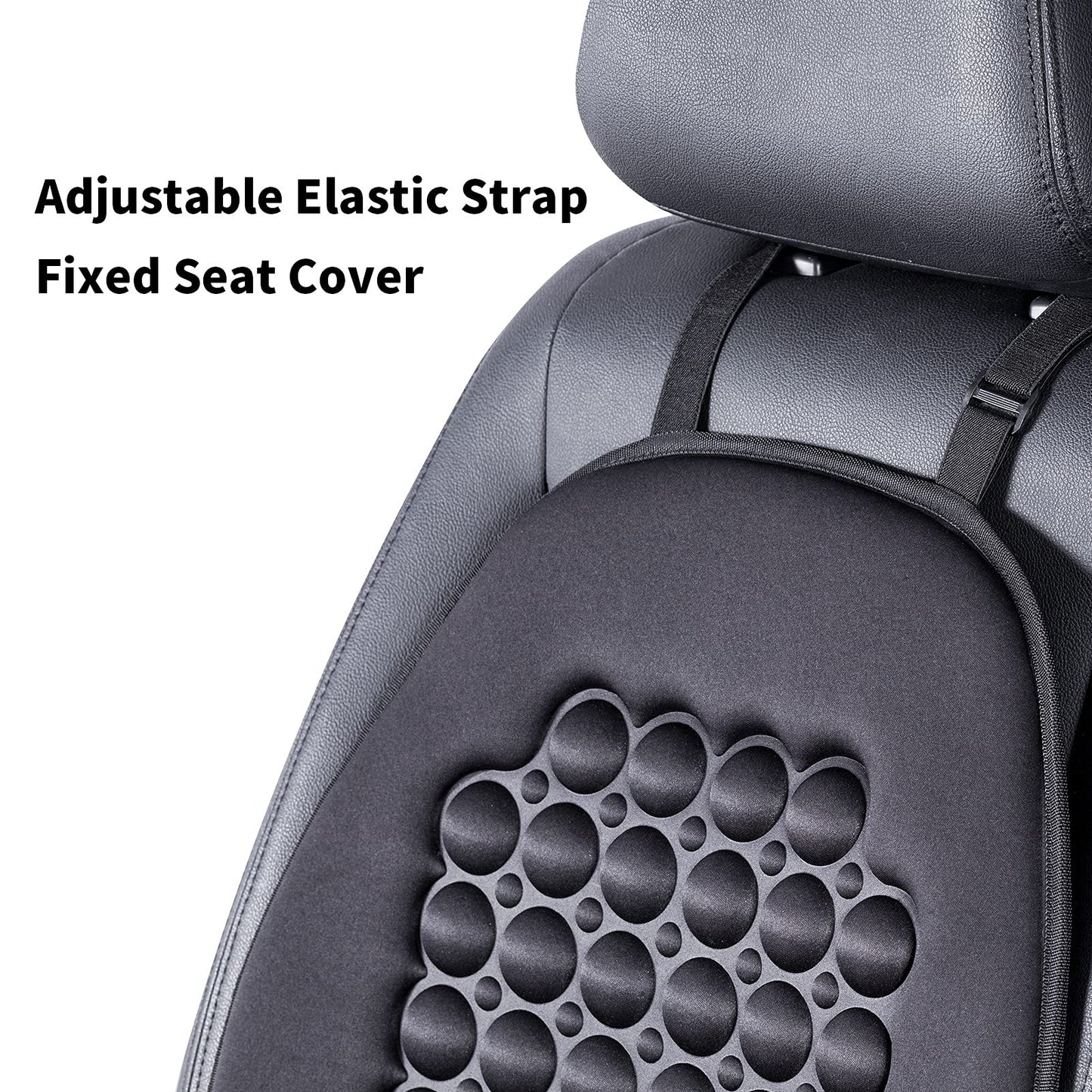 FREMONT AUTO - Funda de asiento de coche transpirable, fabricada con fibra de poliéster de alta calidad y cojín de burbujas de imán de masaje, ajustable para coches, camiones, SUV, furgonetas