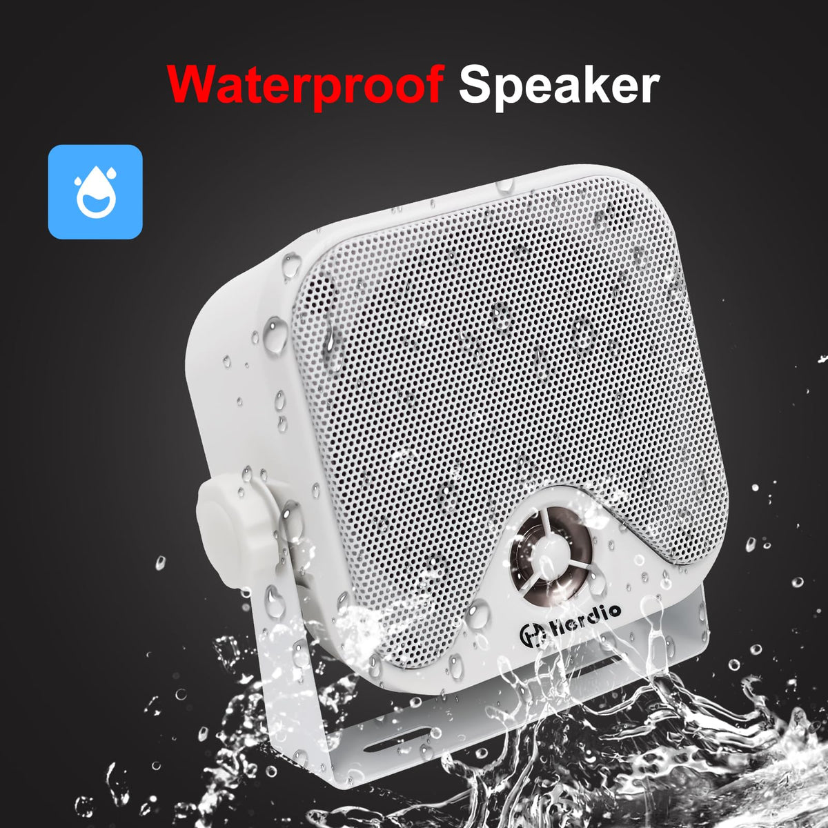 Altavoces Marinos Herdio Blanco 4 Pulgadas 240W Impermeables 2 Vías para Camión, Jeep, ATV, UTV, Carrito de Golf, Tractor