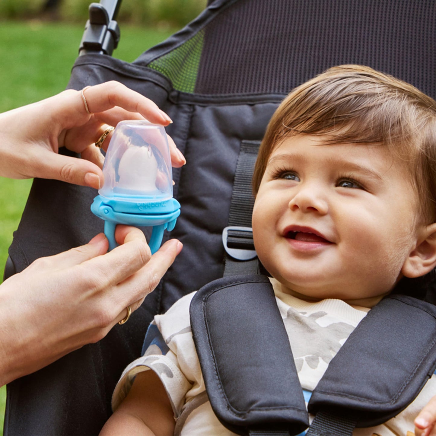 Comedero de Silicona Munchkin Azul Menta para Autoalimentación y Destete LED para Bebés Paquete de 2