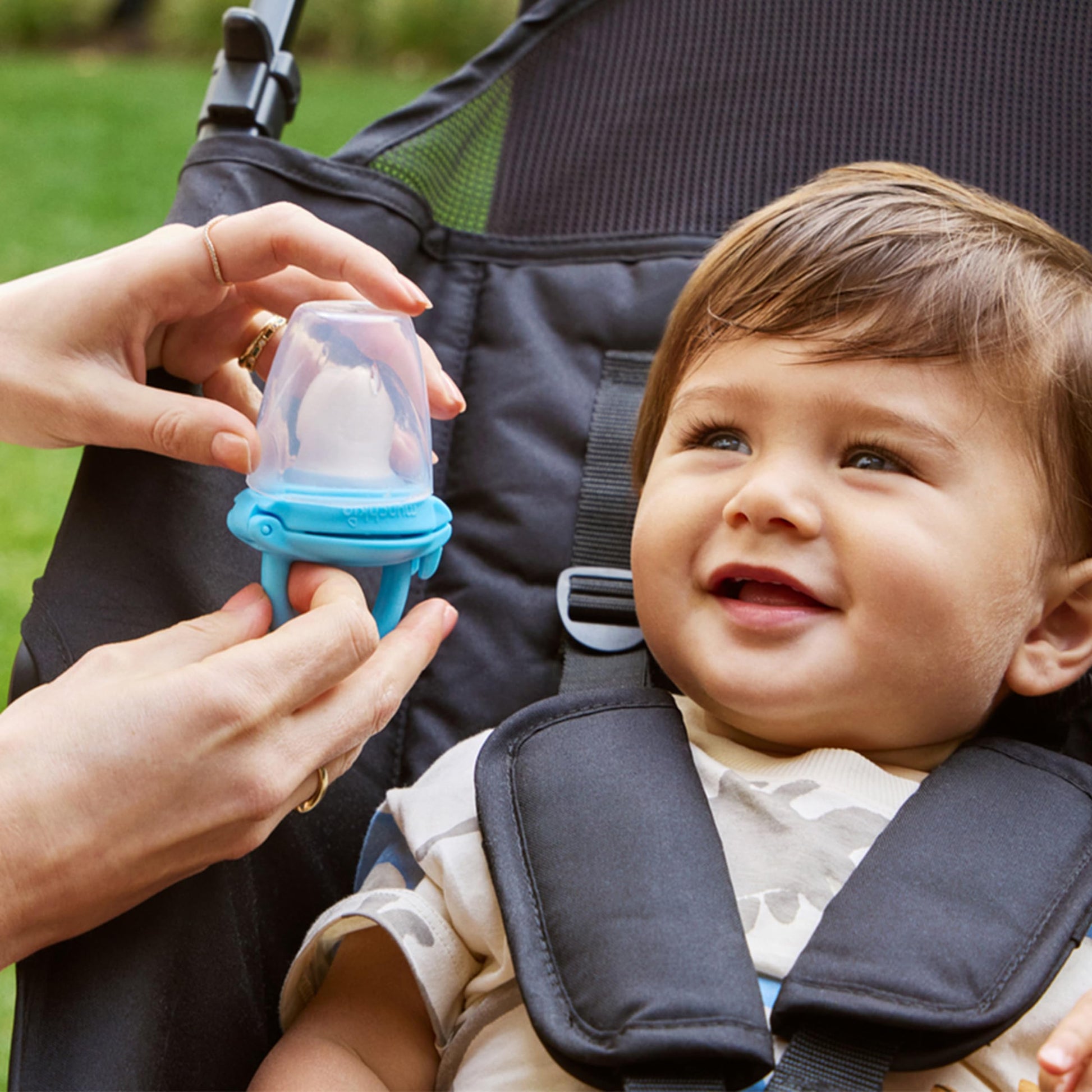 Comedero de Silicona Munchkin Azul Menta para Autoalimentación y Destete LED para Bebés Paquete de 2