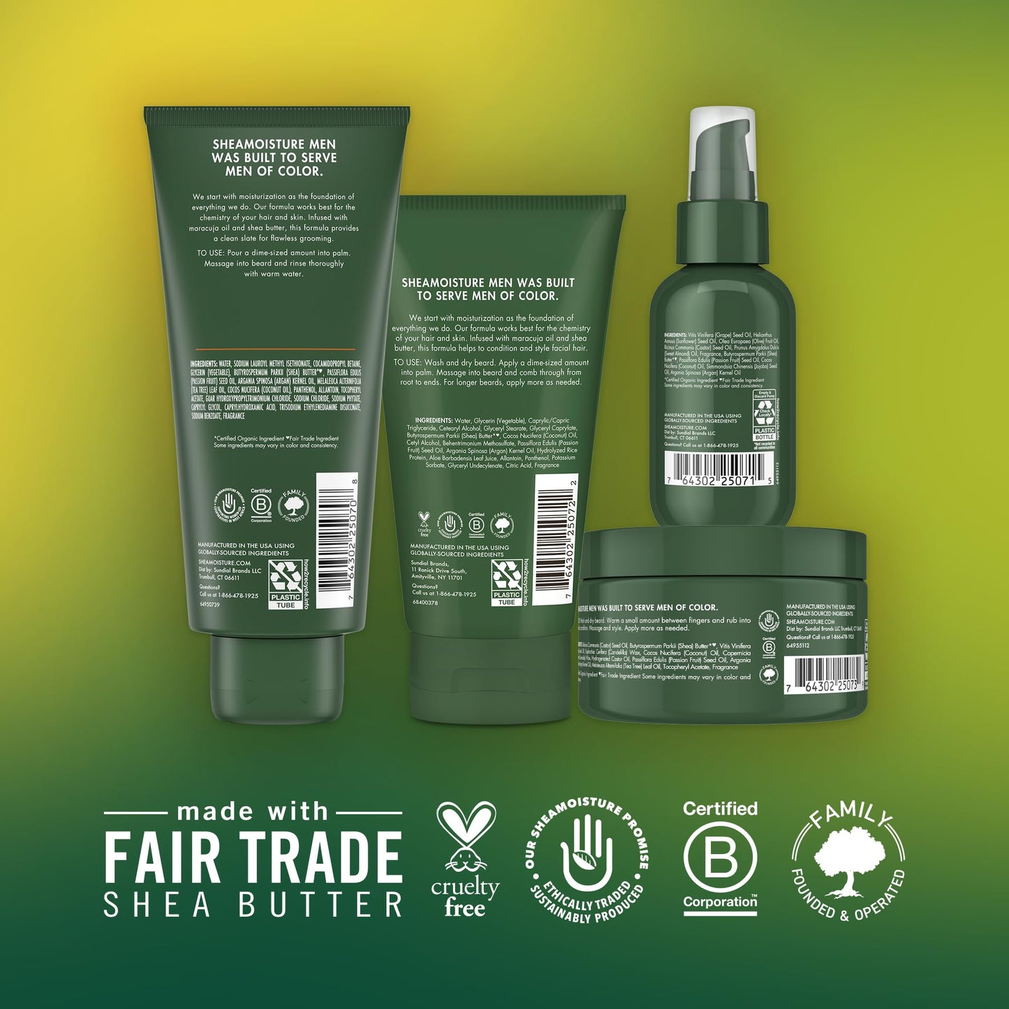 Shea Moisture Complete Beard Kit | All Natural Ingredients | Maracuja Oil & Shea Butter | Beard Balm | Beard Conditioning Oil | Beard Wash | Beard Detangler