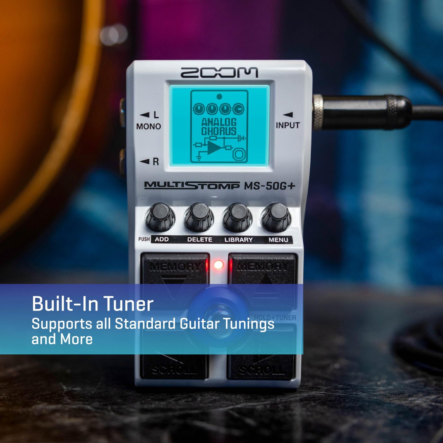 Pedal de Efectos Zoom MS-50G Multistomp Guitarra Estéreo con 100 Efectos y Sintonizador