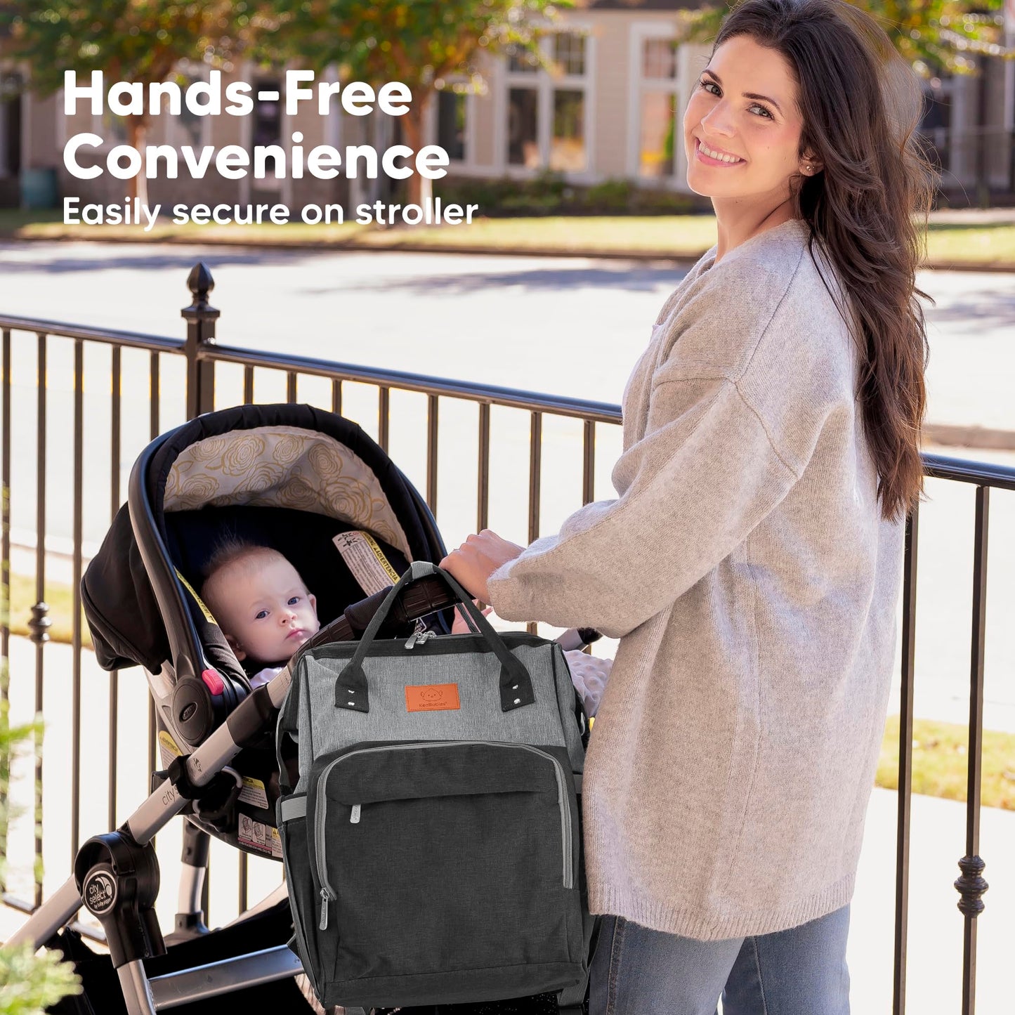 Mochila para pañales - bolsa de viaje para bebés impermeable y multifunción para mamá,papá, hombres y mujeres - Bolsas de maternidad grandes para pañales - Duradera y elegante (Pink Gray)