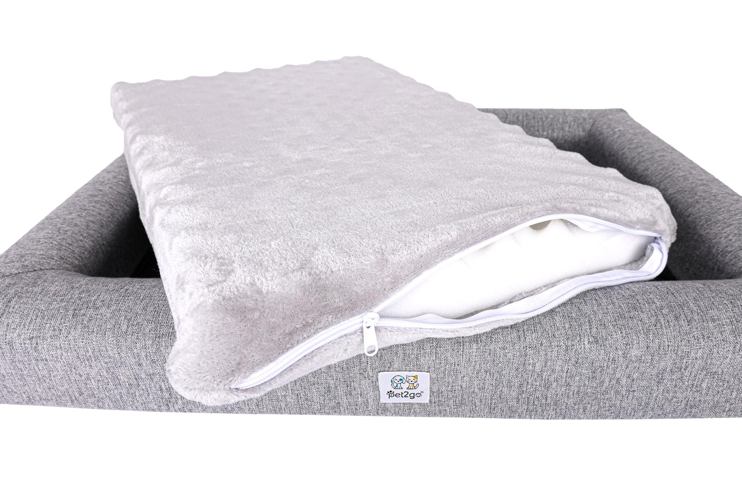 Cama Ortopédica pet2go Gris Oscuro con Funda Removible para Mascota Pequeña