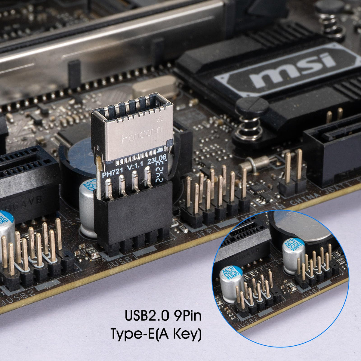 Adaptador USB 2.0 a 3.2 Gen 1 YSIUENG Negro Convertidor para Extender Puertos USB-C en Placa Base