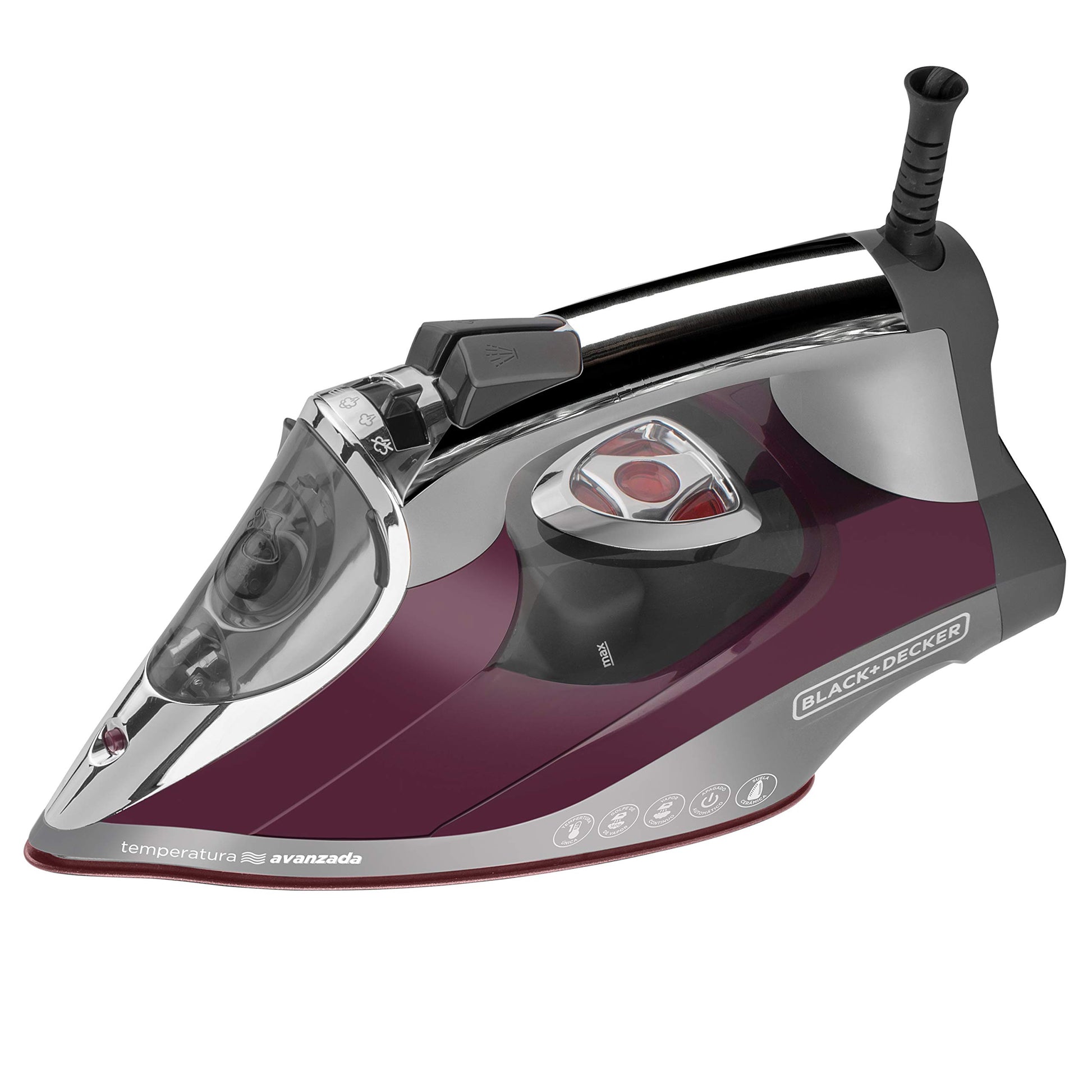 Plancha de Vapor Black + Decker Azul con Temperatura Avanzada y Máxima Protección contra Quemaduras