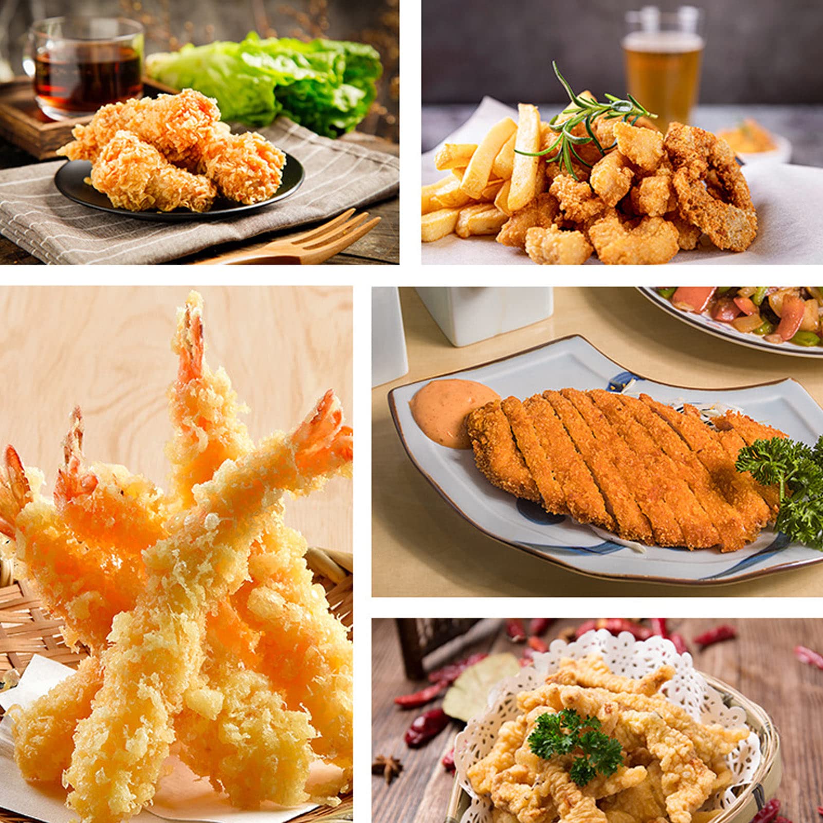 Olla Japonés para Freír Tempura Acero Inoxidable Retención de Calor 3,4 L