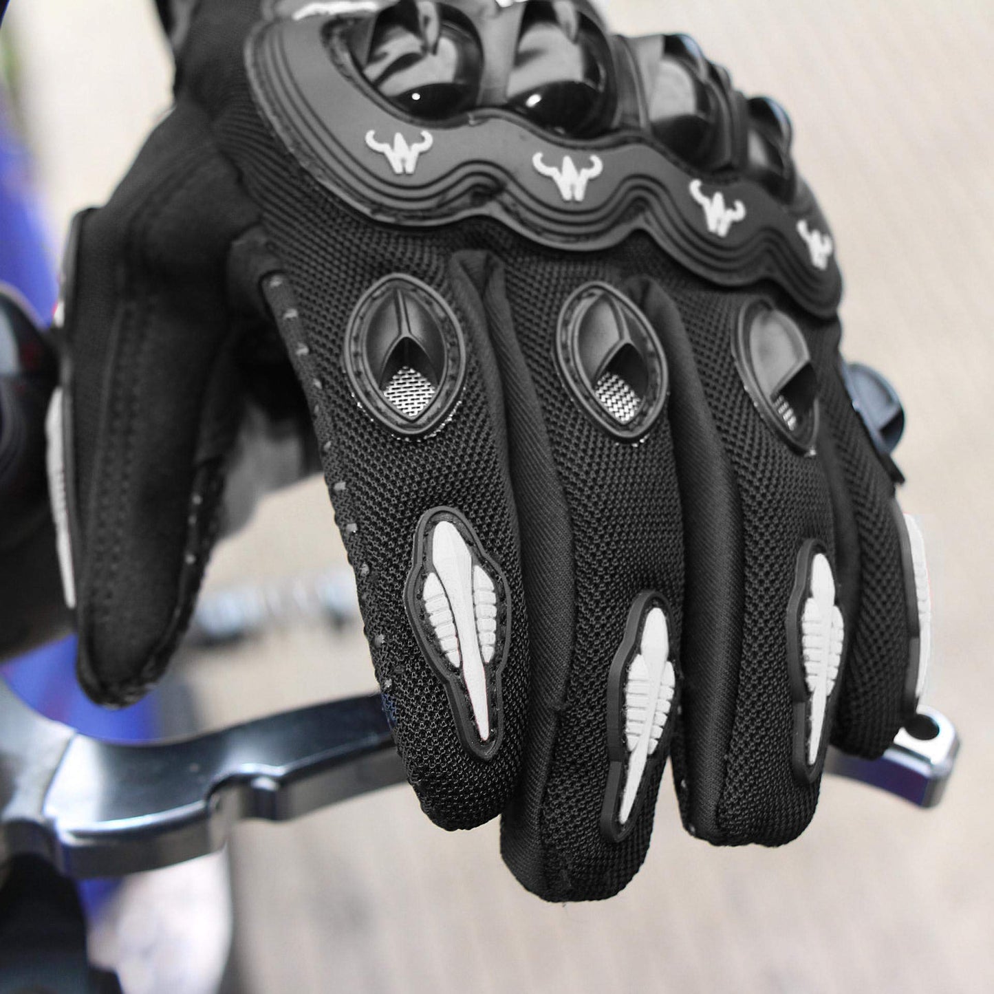 hanylish Guantes para Motociclista, Antideslizante, Cómodos y Ligeros para Hombre y Mujer, Protección Completa con Sensores Táctiles, Accesorios para Moto, Bicicleta y Senderismo (Negro - Gris, XL)