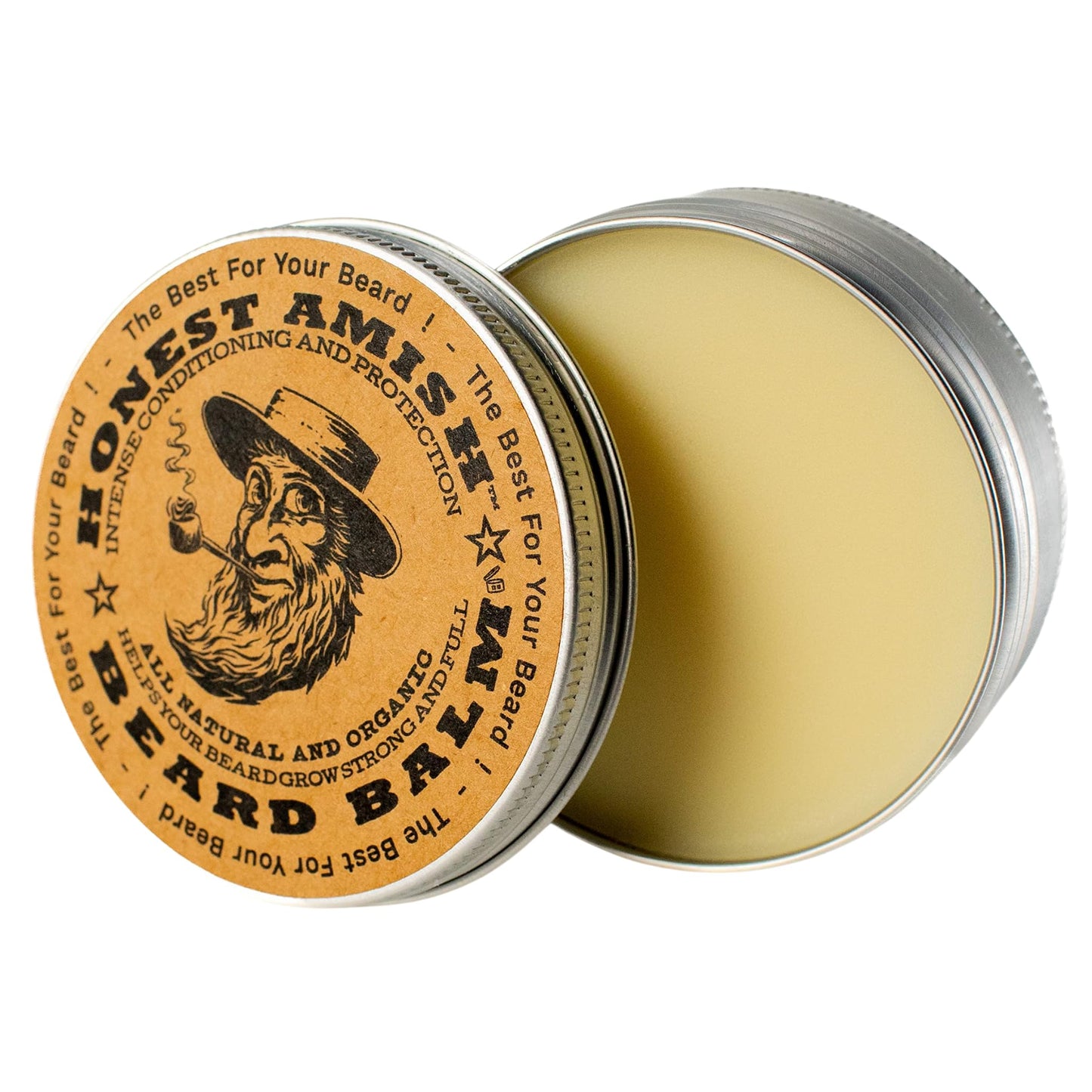 Honest Amish Beard Balm - New Large 4 OZ Twist Tin, Honest Amish, HAIR_CARE_AGENT, Crema, 1 Unidades, Orgánico