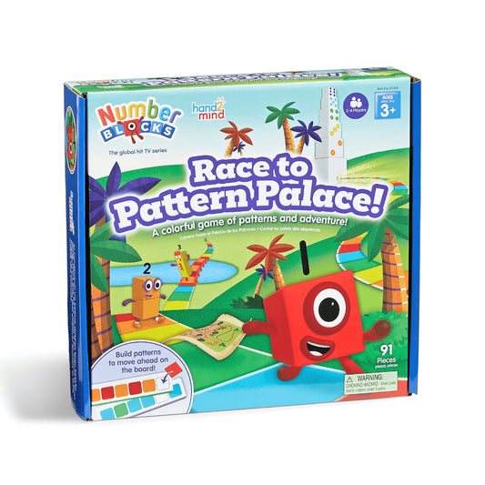 hand2mind Numberblocks Race to Pattern Palace! Juego de Mesa, Juguete de Matemáticas Preescolar, Juegos de Aprendizaje en el Jardín Infantil, Juegos Educativos para la Noche de Juegos Familiares