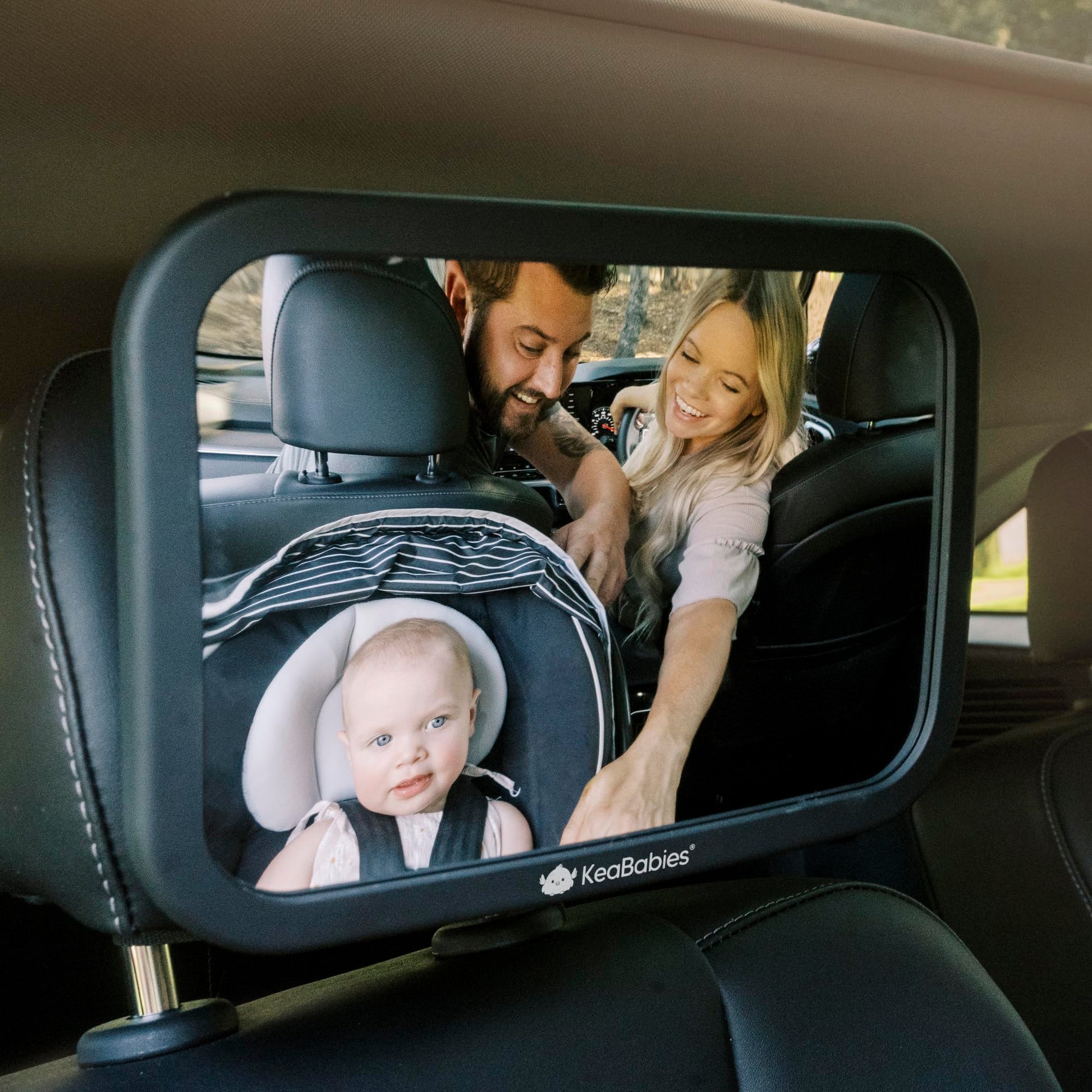 Espejo de seguridad para asiento de coche de bebé, amplio espejo de coche inastillable para asiento trasero del bebé, vista cristalina, accesorios de viaje, fácil de instalar y ajustable para