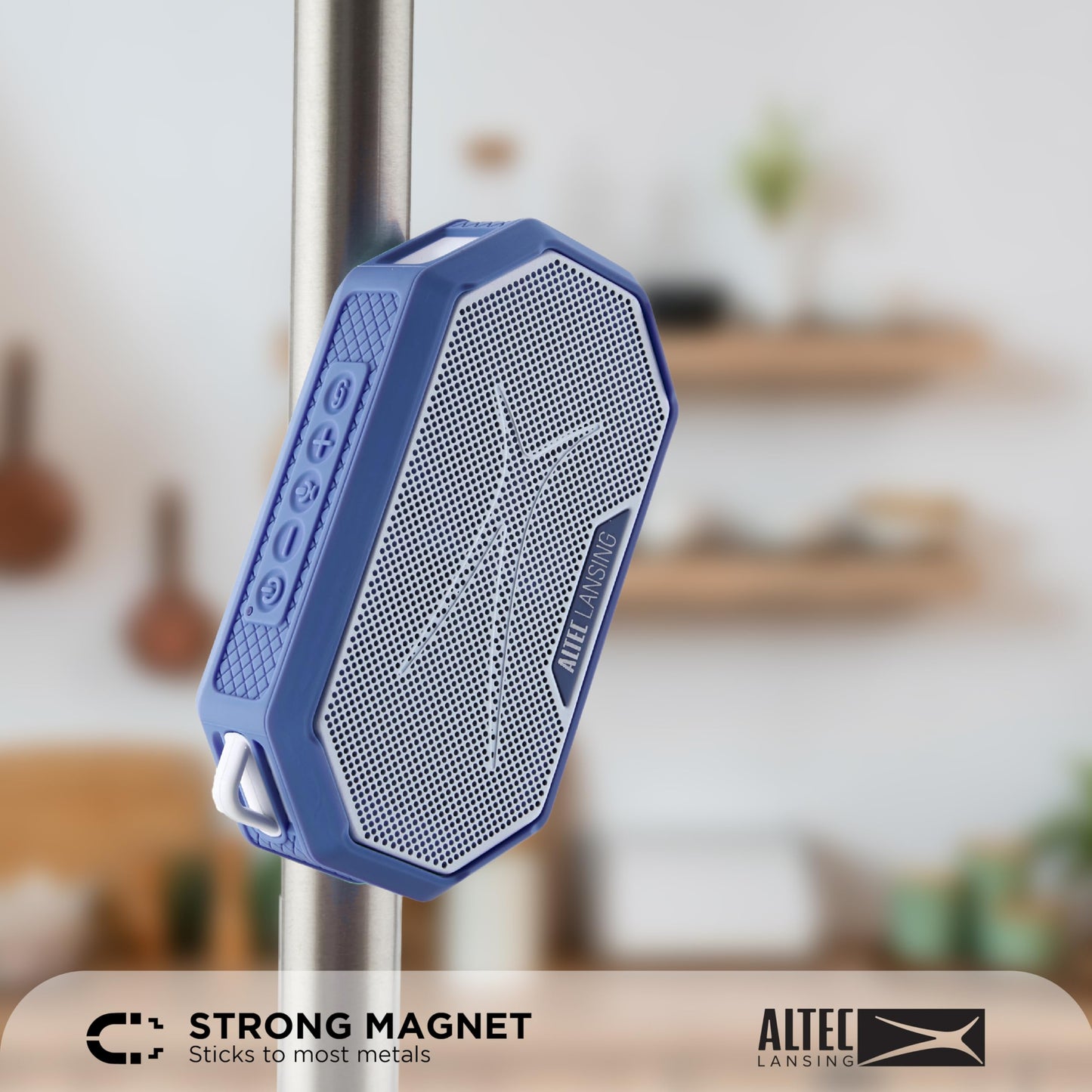 Altec Lansing - Altavoz Bluetooth portátil HYDRAMINI 2.0, IP67 impermeable, altavoz portátil, tiempo de reproducción de 12 horas, emparejamiento inalámbrico, carga rápida USB-C, Bluetooth magnético