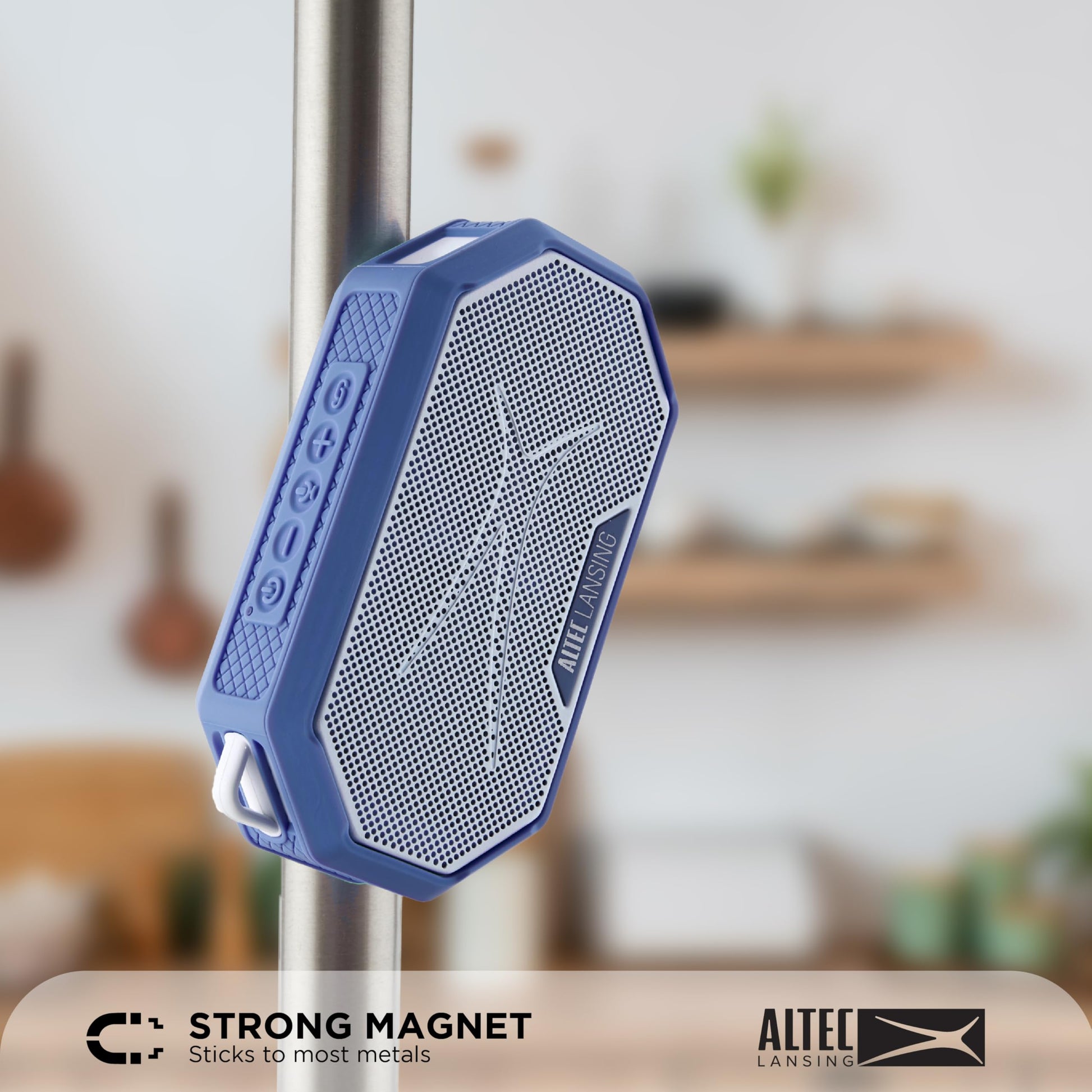 Altec Lansing - Altavoz Bluetooth portátil HYDRAMINI 2.0, IP67 impermeable, altavoz portátil, tiempo de reproducción de 12 horas, emparejamiento inalámbrico, carga rápida USB-C, Bluetooth magnético