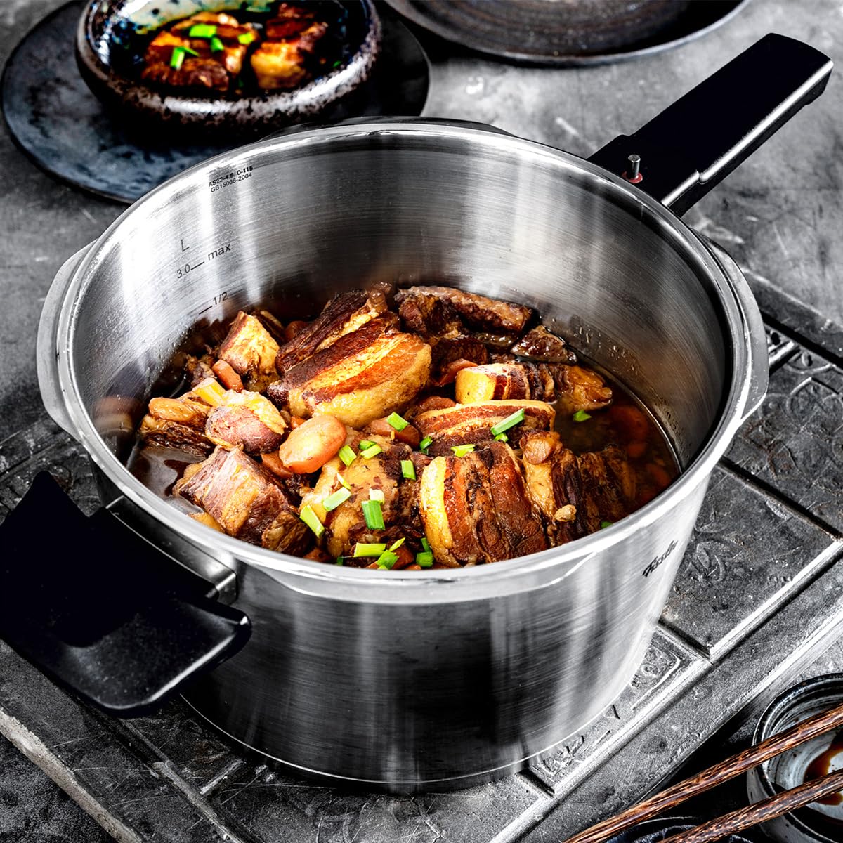 Olla de Presión Fissler Vitaquick Plata con Tapa de Vidrio