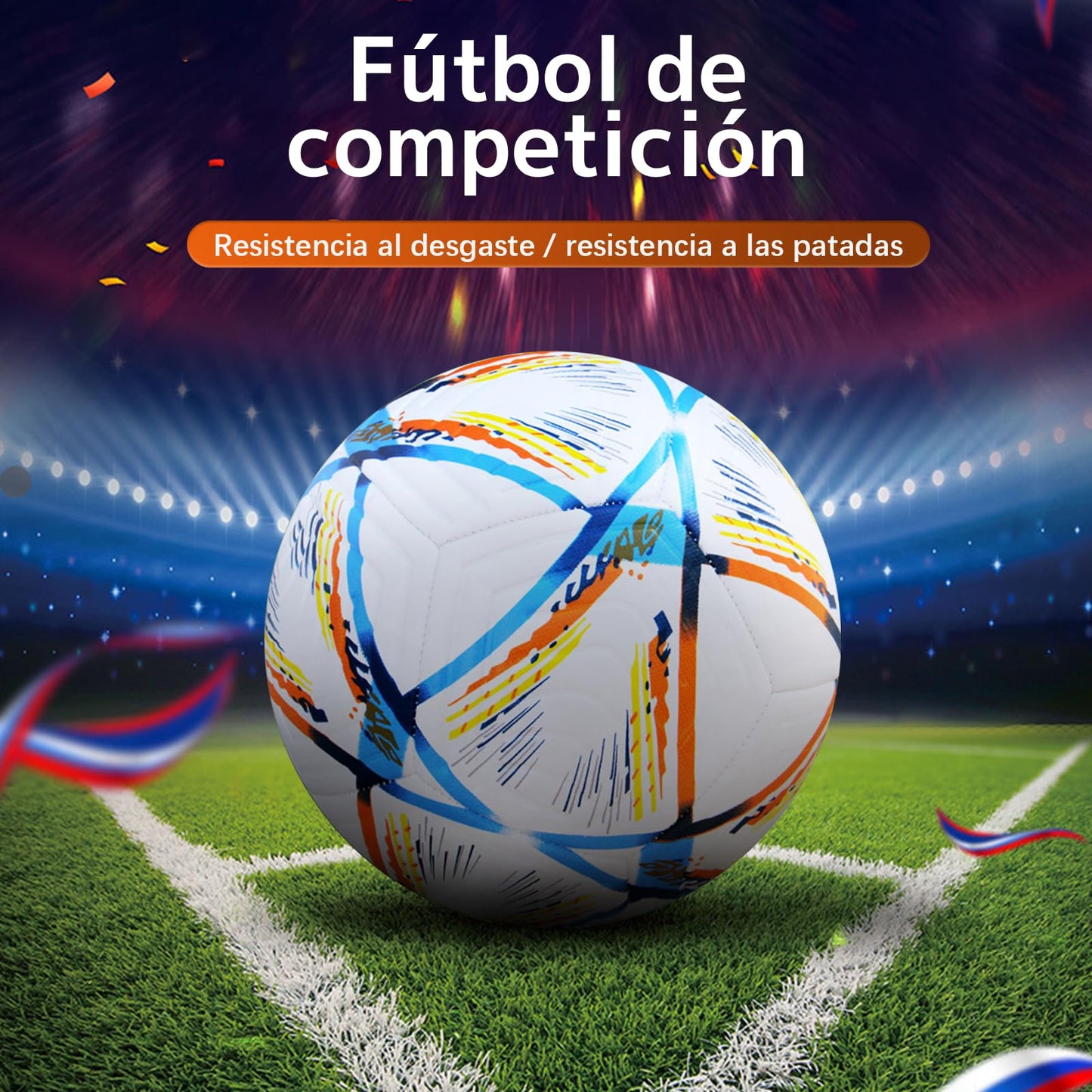 Balón de Fútbol ZYJXLY Blanco Estilo Copa del Mundo para Entrenamiento