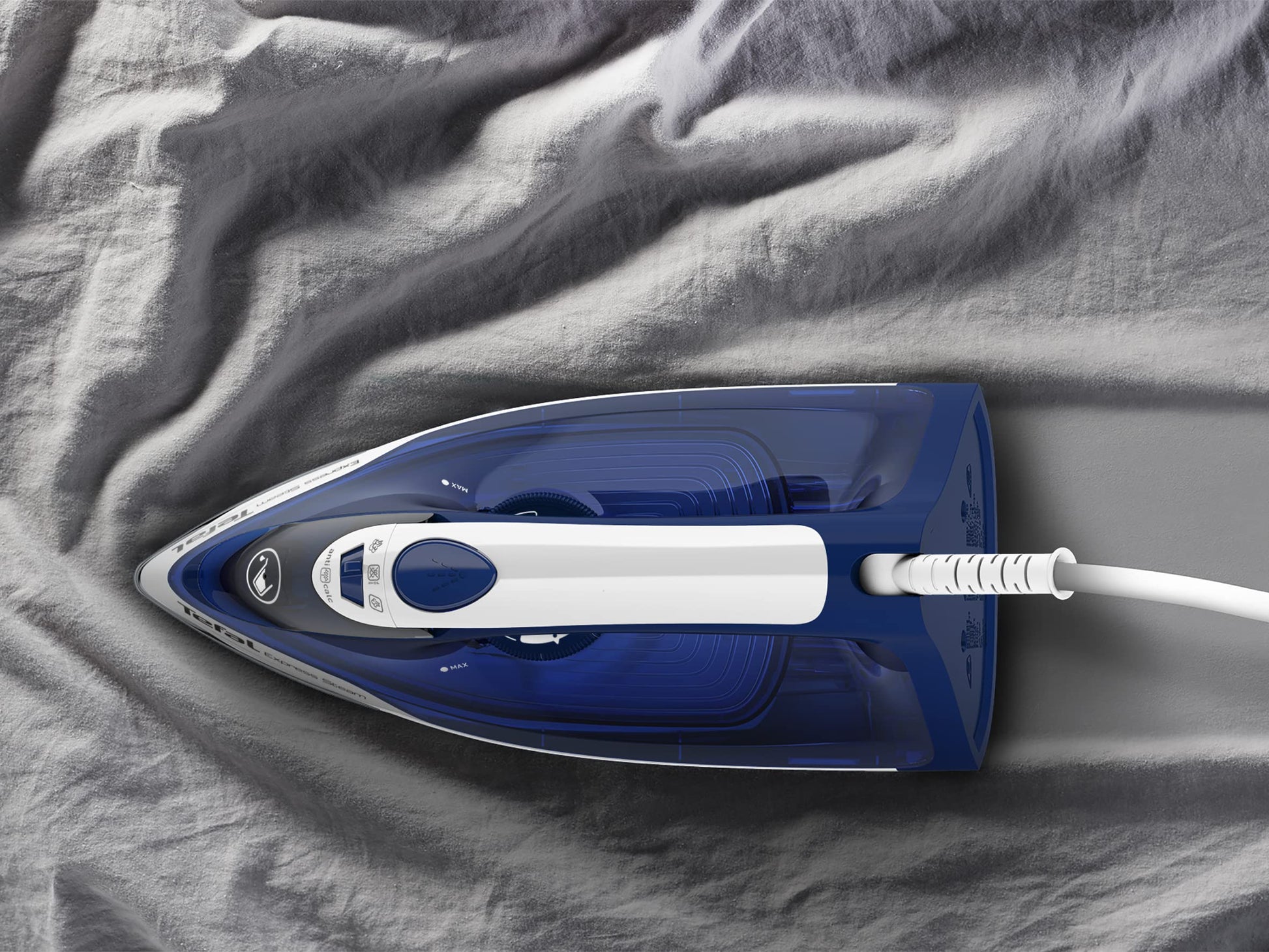 Plancha de Vapor Tefal Azul suela de Cerámica Antigoteo
