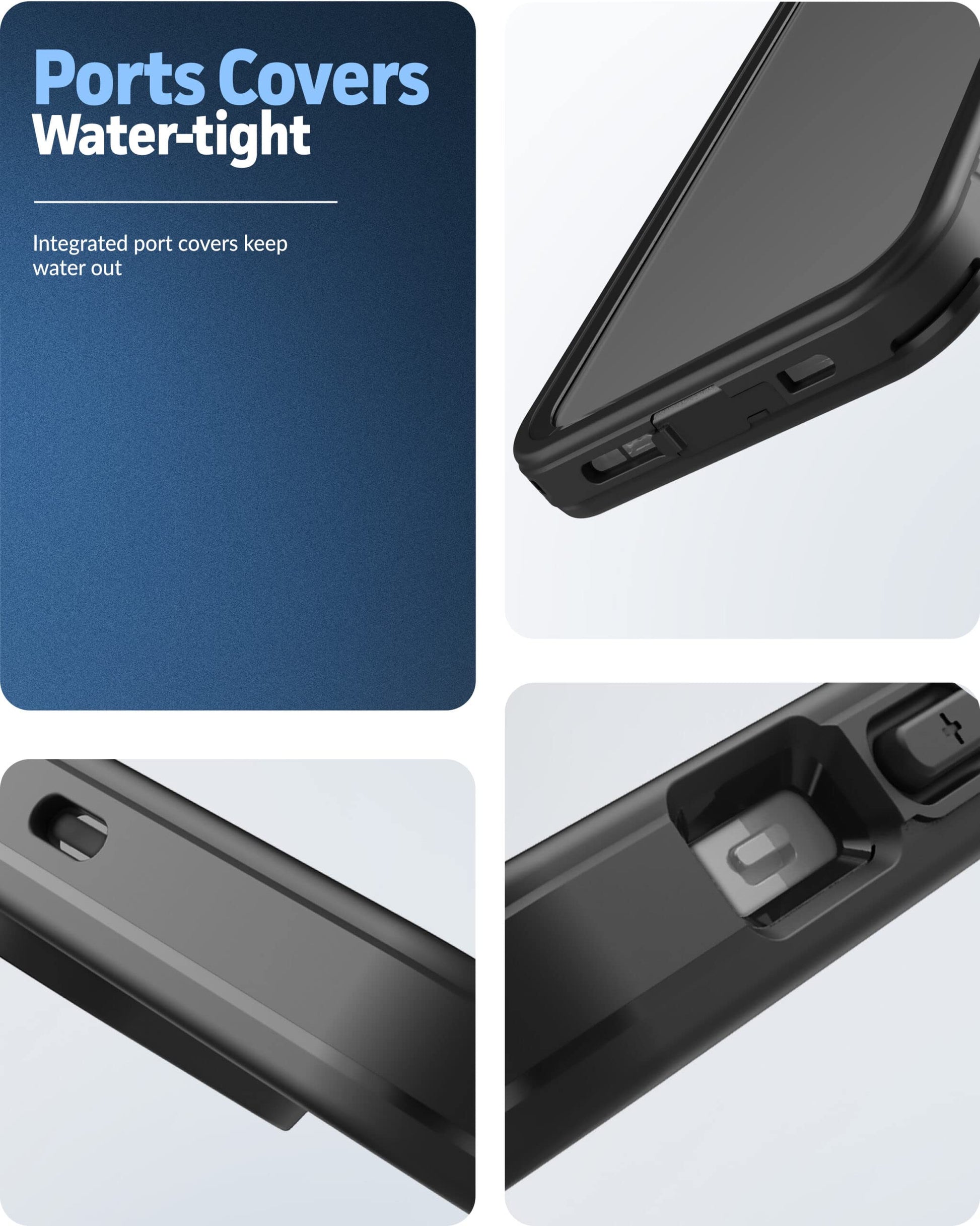 Funda Impermeable Encased Titan-X para iPhone 14 Pro Max compatible con MagSafe en Negro con Clip para Cinturón