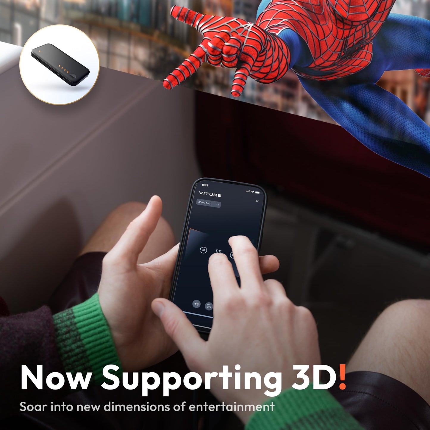 Base Móvil Pro VITURE Negro Compatible con Playstation y Switch para Juegos Cooperativos y Contenido 2D y 3D