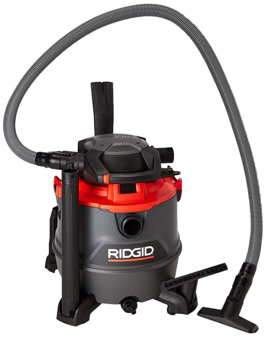 Aspiradora RIDGID RT1600M Sólidos y Líquidos Doble Herramienta Manguera Profesional Ergonómica Ruedas 360°