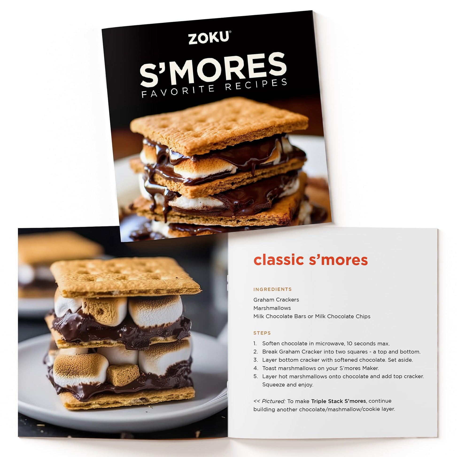 ZOKU S'mores Maker - Quemador de mesa con 6 varillas reutilizables y libro de recetas, perfecto para deliciosas golosinas Gooey en interiores