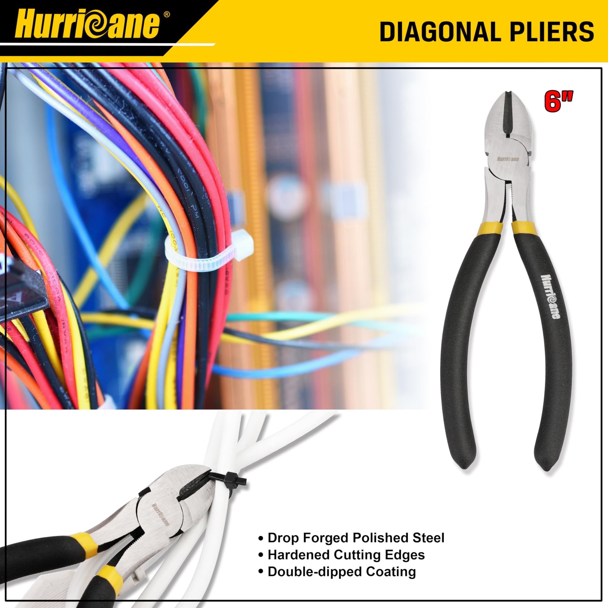 HURRICANE - Juego de alicates de 7 piezas, junta de ranura de 8 pulgadas, junta deslizante, línea de 7 pulgadas, diagonal de 6 pulgadas, nariz larga, mini nariz larga para bricolaje y uso doméstico