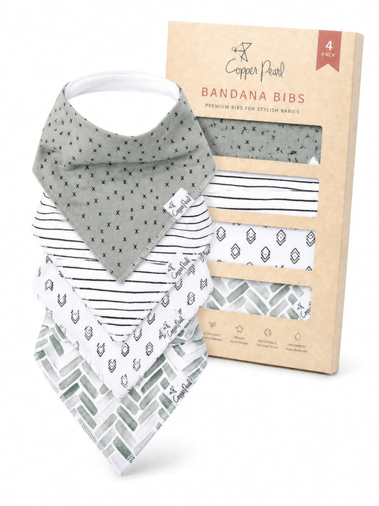 Baberos Bandana Cooper Pearl Alta Paquete de 4 para Bebé
