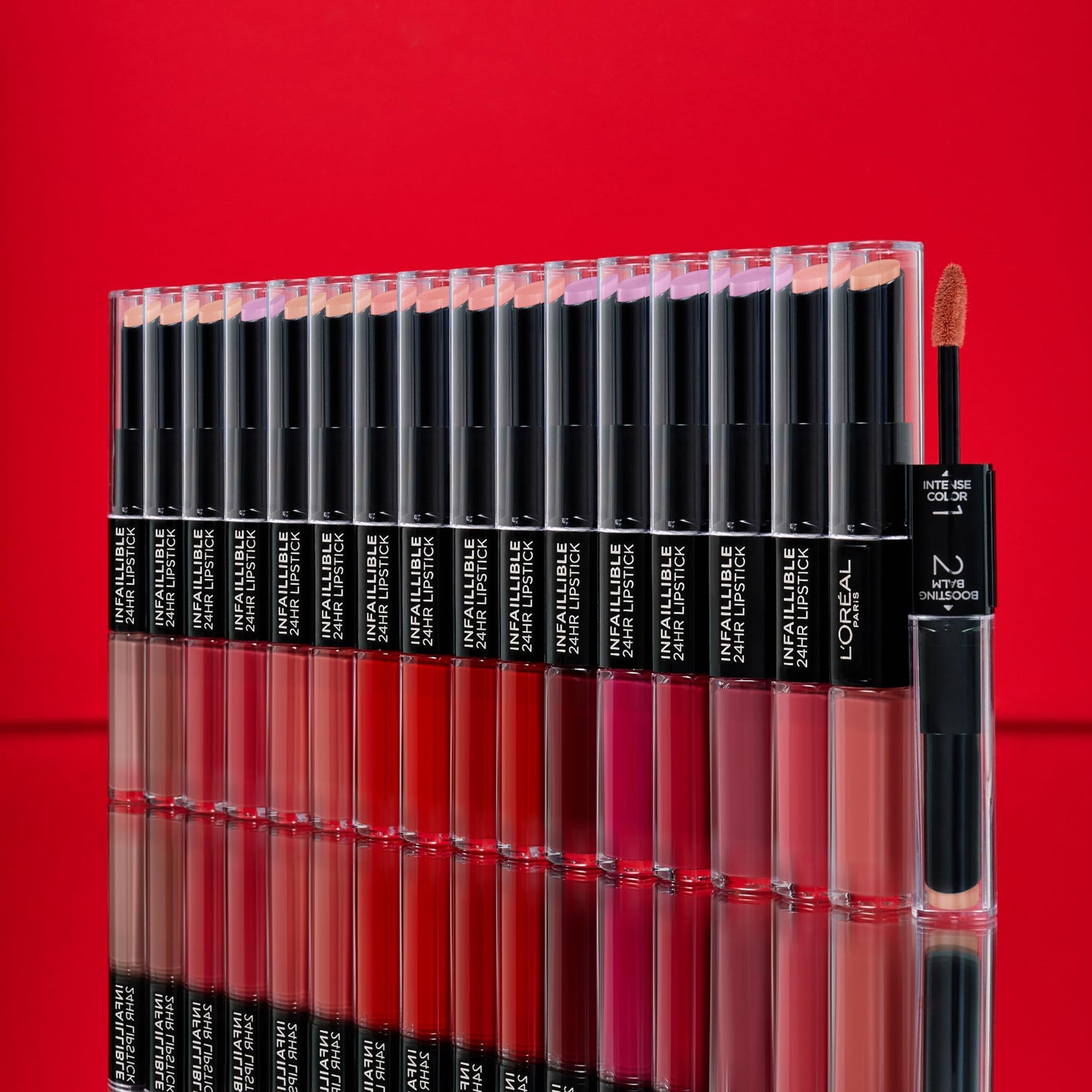 L'Oréal Paris, Infallible 24hr Lipstick, labial de larga duración de dos pasos: líquido y balsamo, Tono 803 Eternally Exposed