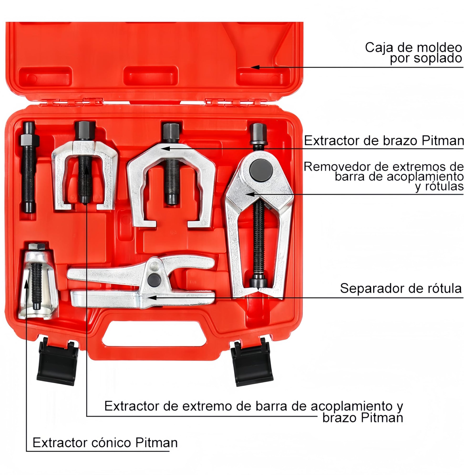 FIXITFAST Extractor de Rótulas,Kit Extractor de Rótulas 6 en 1 Aleación Endurecida,Kit de Mantenimiento Frontal Integrado,Herramientas Extractor de Rotulas Automotriz para Separación Eficiente