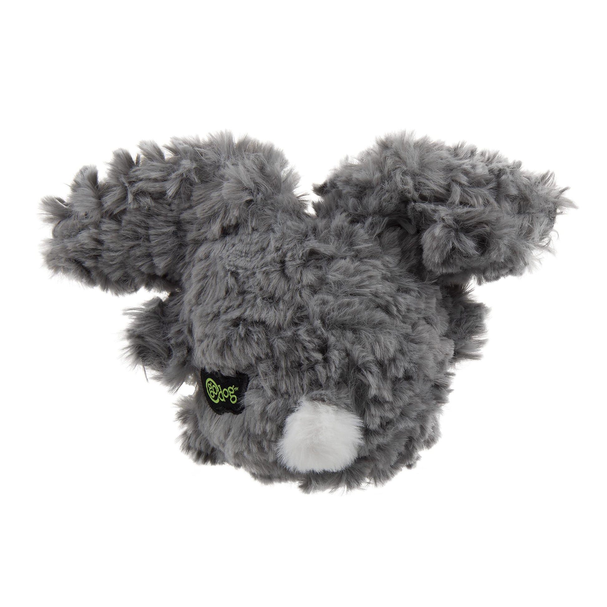 goDog PlayClean - Juguete de Peluche chirriante para Perro con aceites Esenciales Que eliminan el Olor, tecnología de protección para Masticar, Gris, pequeño