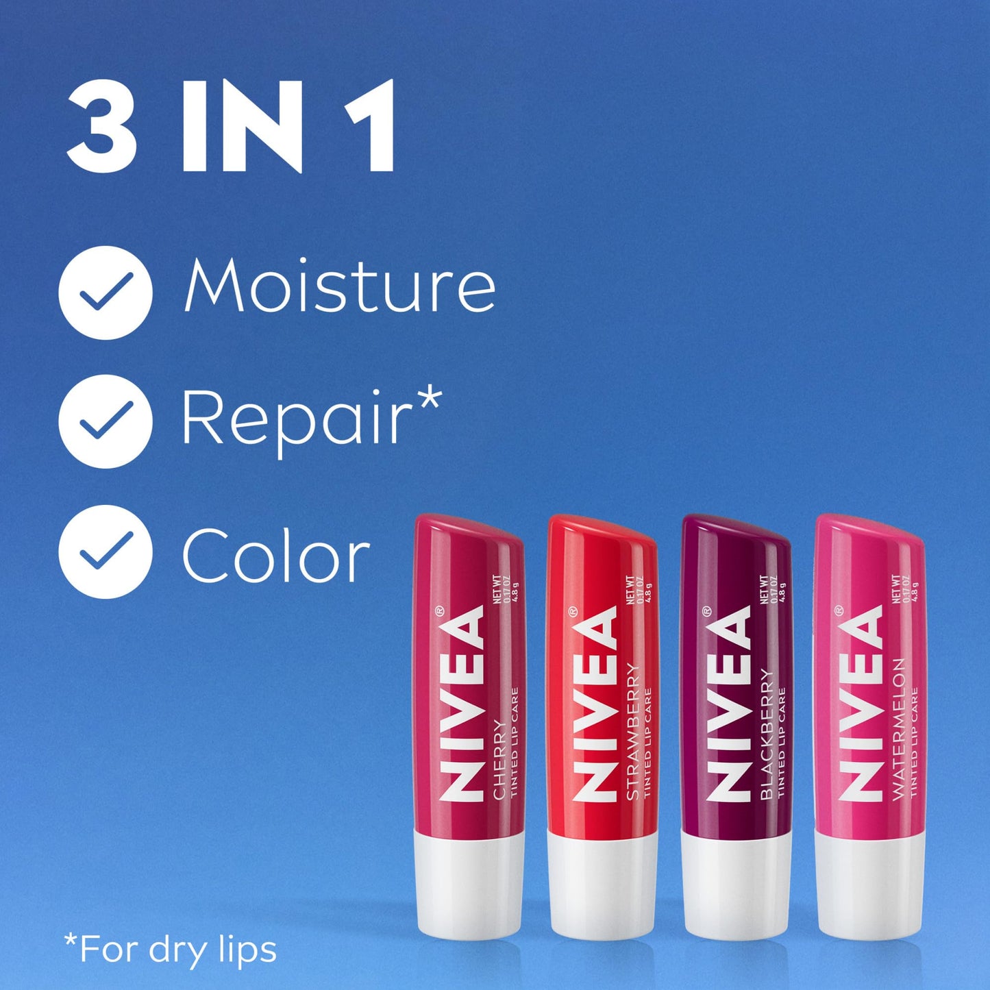 Nivea Fruit 4 piece variety pack, 0.17 Ounce