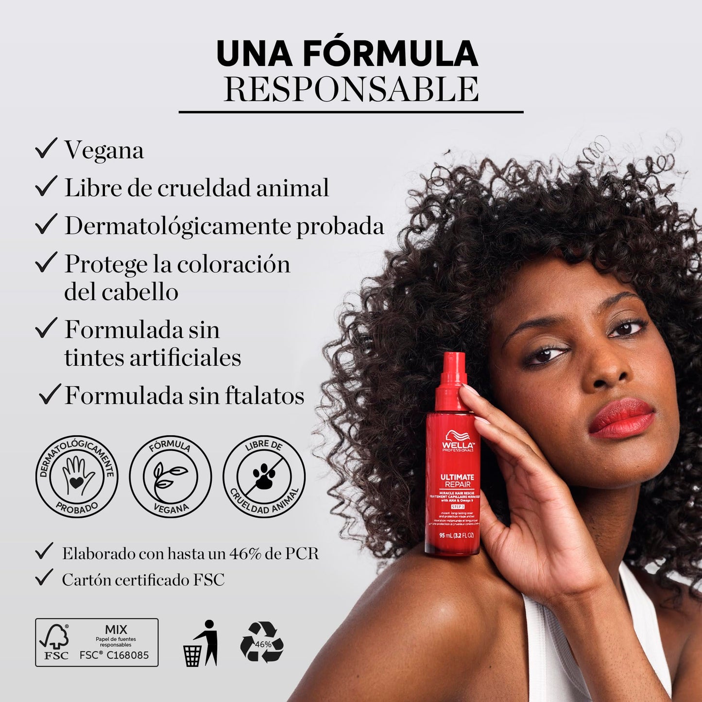 Wella Professionals Ultimate Repair Miracle Hair Rescue, Tratamiento Reparador de lujo sin enjuague para cabello dañado, 30 ml