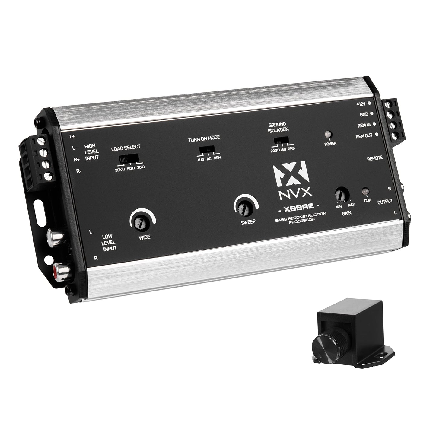 NVX XBBR2 X-Series Procesador de restauración de graves de 2 canales y convertidor de salida de línea con coincidencia de impedancia y control de nivel remoto