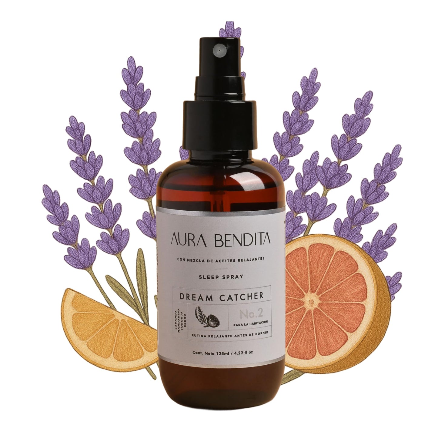 Spray Para Dormir Aura Bendita Lavanda y Mandarina Dreamcatcher Para Relajación