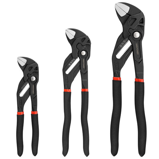 MAXPOWER - Llave de 3 alicates de 7 pulgadas, 10 pulgadas, 12 pulgadas