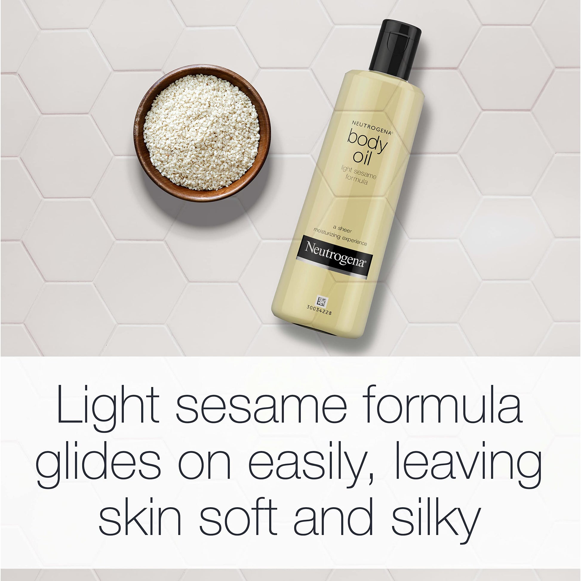 Neutrogena Lightweight Body Oil For Dry Skin, Sheer Moisturizer In Light Sesame Formula, 8.5 Fl. Oz