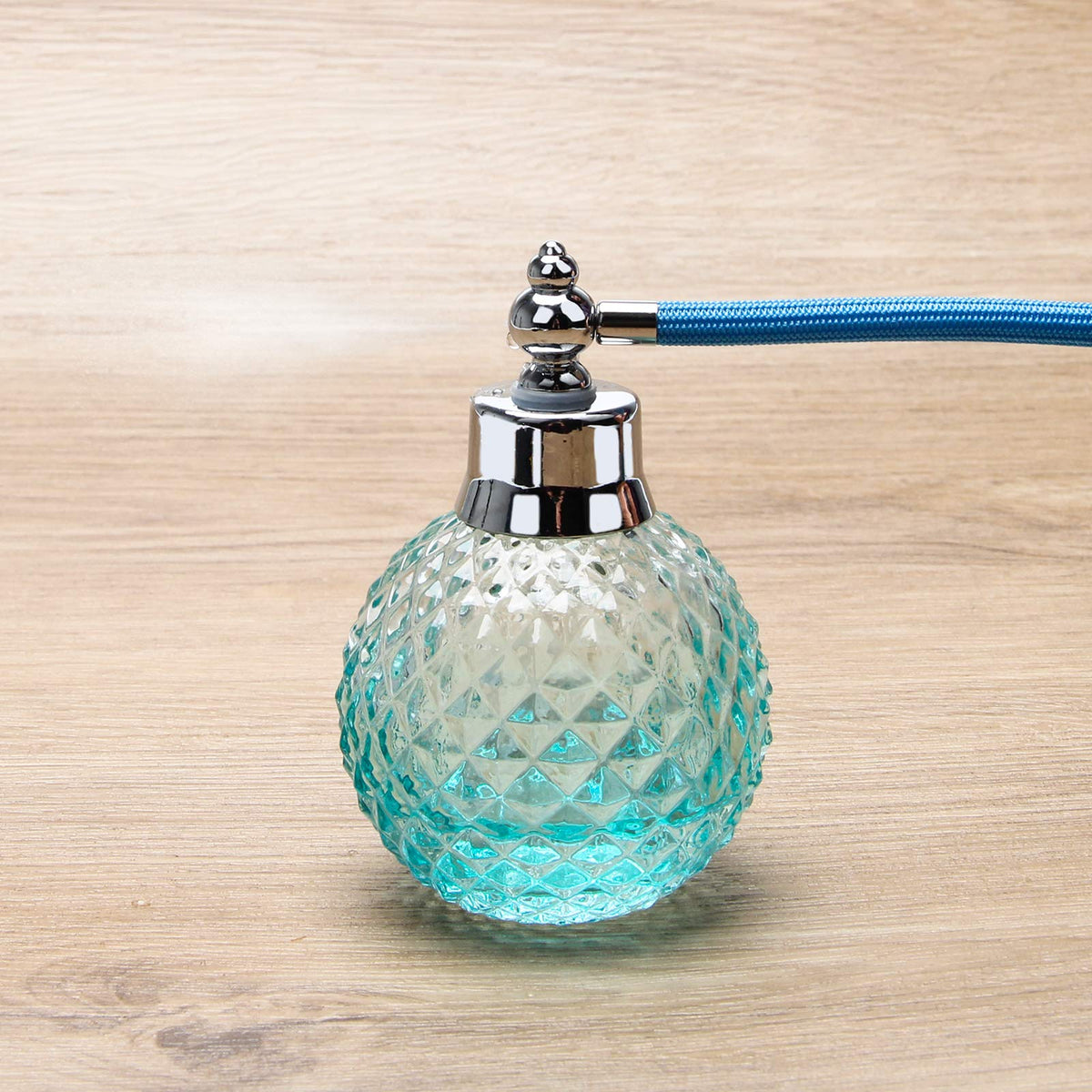 Coolrunner Crystal Art Vintage Style Refillable Perfume Atomizer Long Spray Bottle 100ml(blue)