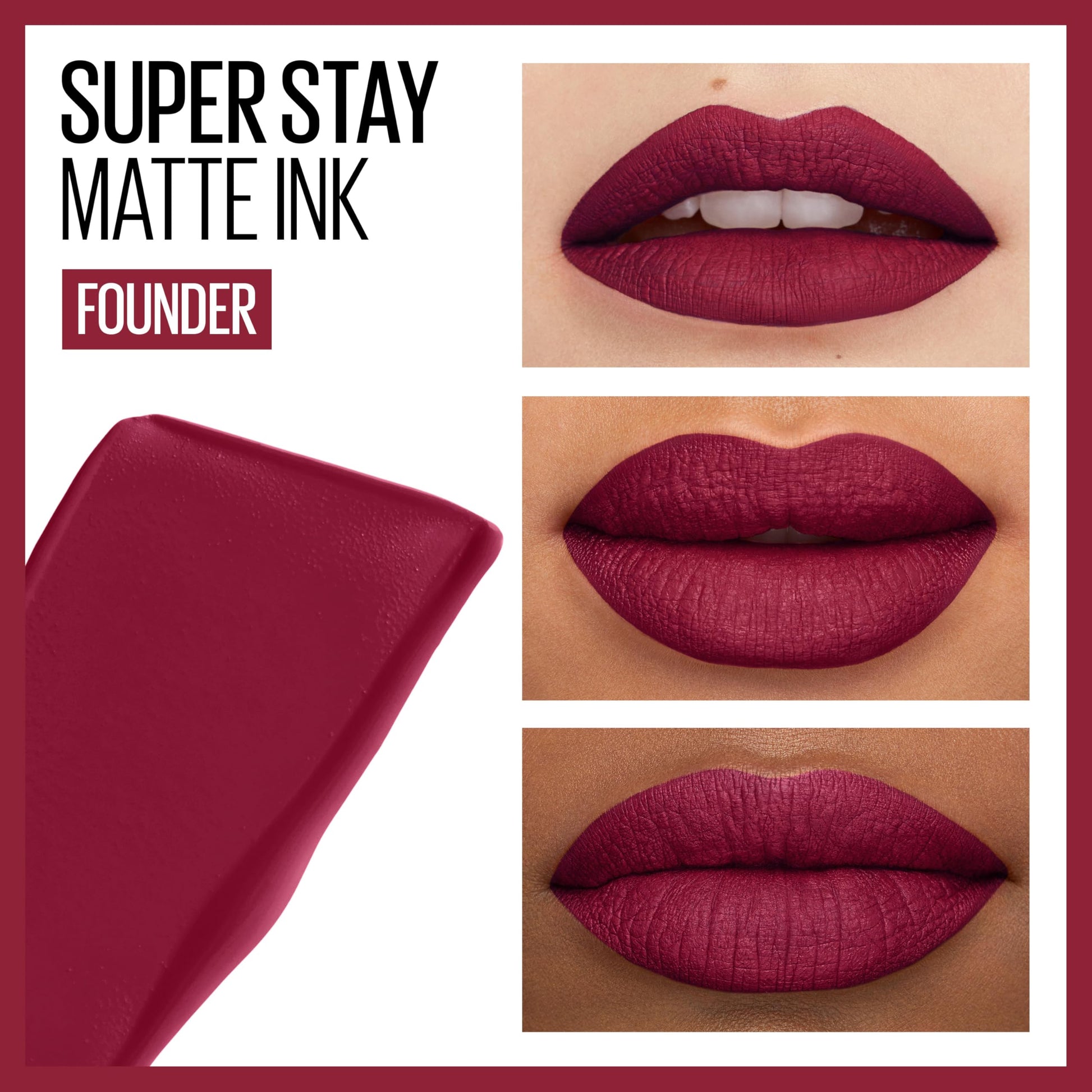 Maybelline Labial líquido matte de larga duración, Superstay Matte Ink City Edition tono Founder 115, 5g