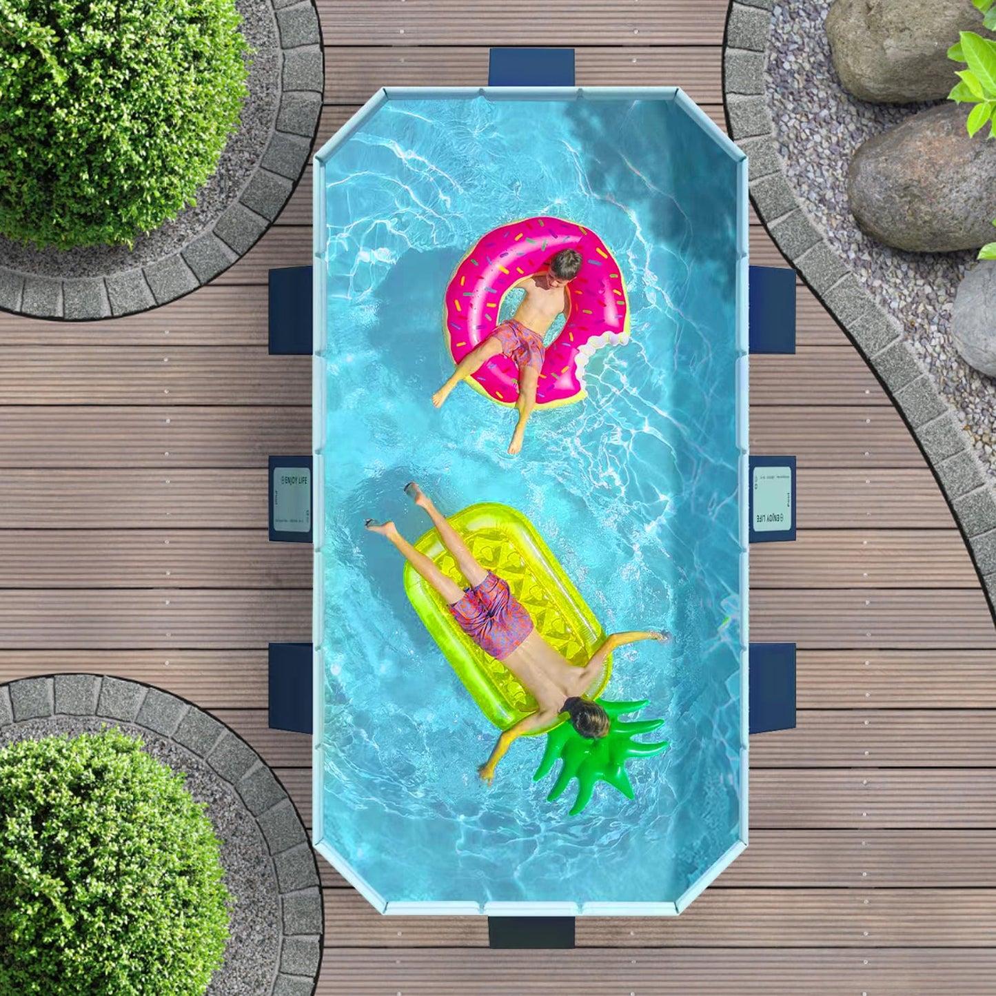 Alberca Grande Familiar YOMYM Azul Carcasa de Plástico Duro para Niños y Adultos