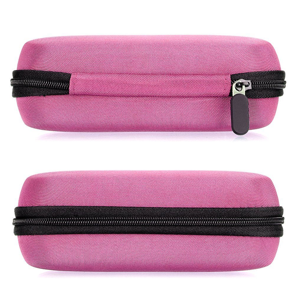 Hipiwe Hard Shell Essential Oil Carrying Case Holds 12 Bottles (Can hold 5ml, 10ml, &10ml Rollers) Travel Size Essential Oils Bag Organizer Perfect for Young Living, doTERRA, and more (Pink)