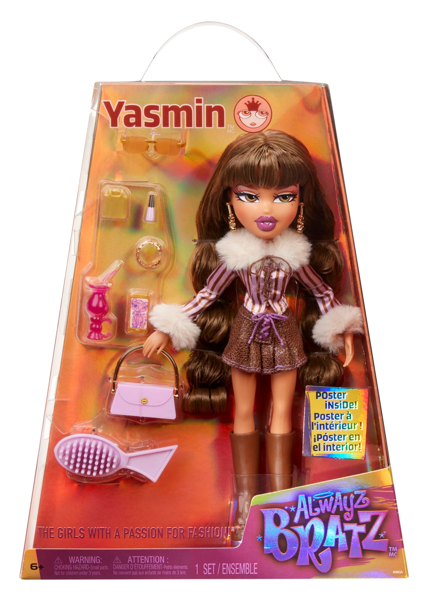 Bratz Alwayz Muñeca Yasmin - con 10 Accesorios y póster - Juguete para niños y niñas - Edad: 6+ años